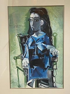 Jacqueline -lithograph from Pablo Picasso portrait of his sitting wife and model