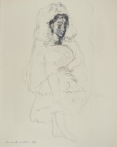 Jacqueline Portrait - Lithograph and Stencil
