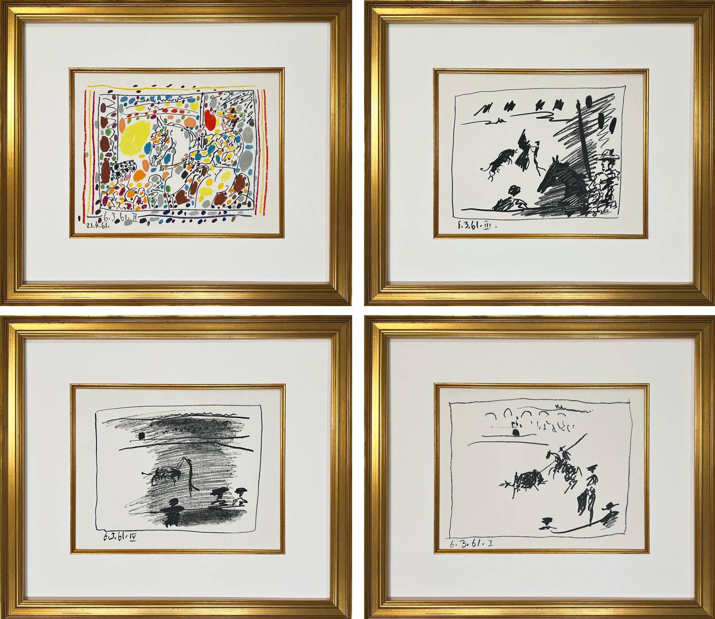 Print di Pablo Picasso - Quattro litografie originali - Serie Los Toros
