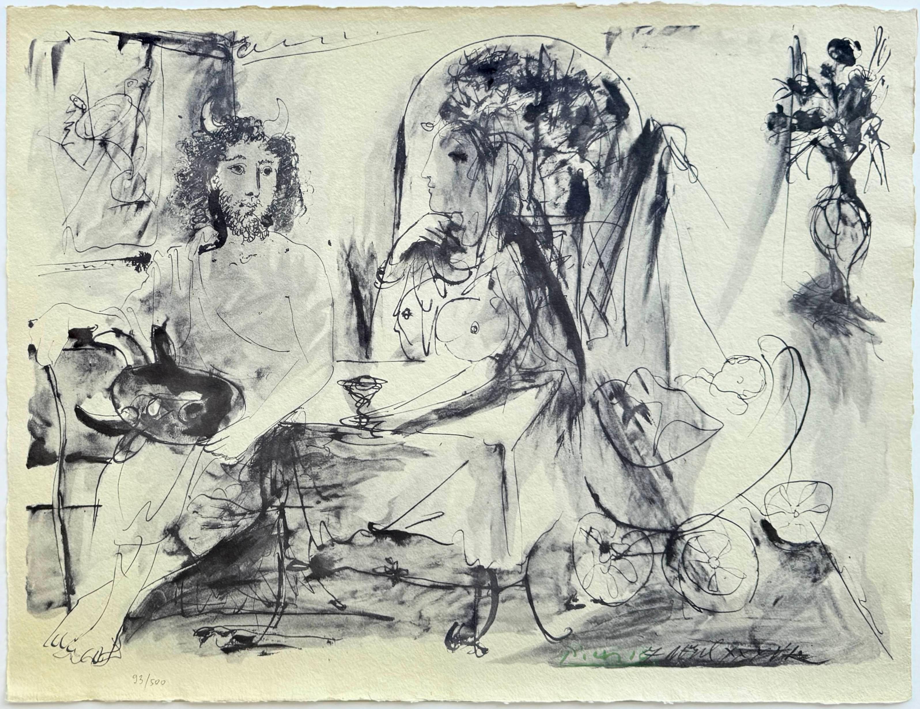 Une faune, femme et enfant - Moderne Art par Pablo Picasso