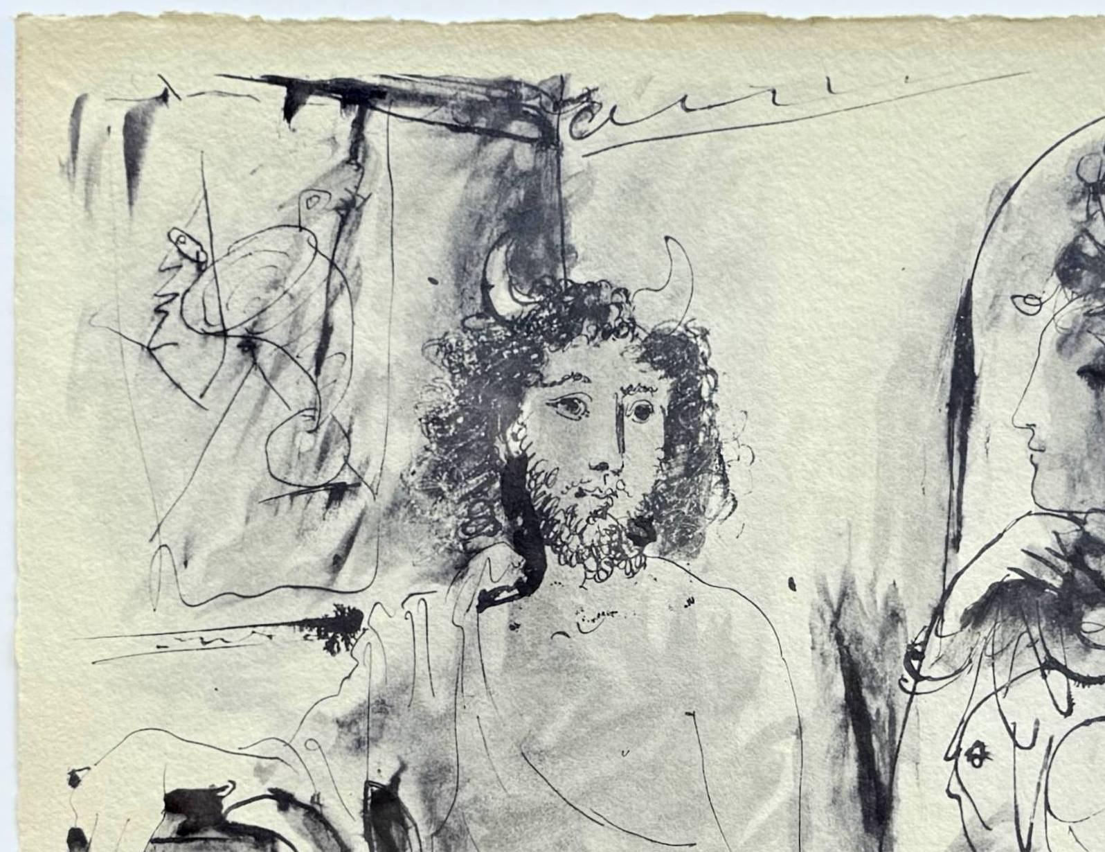 Pablo Picasso (1881-1973) - Jeune faune, femme et enfant

Lithographie de 1967.

L'édition de 29/500 sur papier Auvergne Richard de Bas.

Avec deux filigranes - l'un du papier, l'autre de l'éditeur.

Dimensions de l'œuvre : 42 x 54,5 cm

Éditeur :