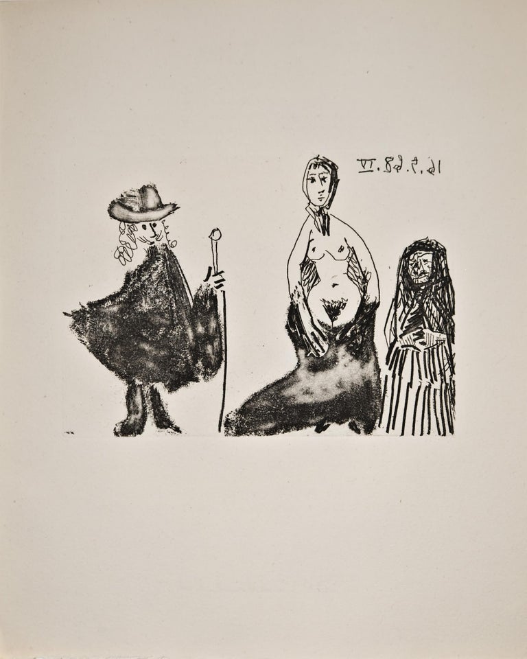 Pablo Picasso Nude Print - Jeune Fille, Célestine et Petit-Maître