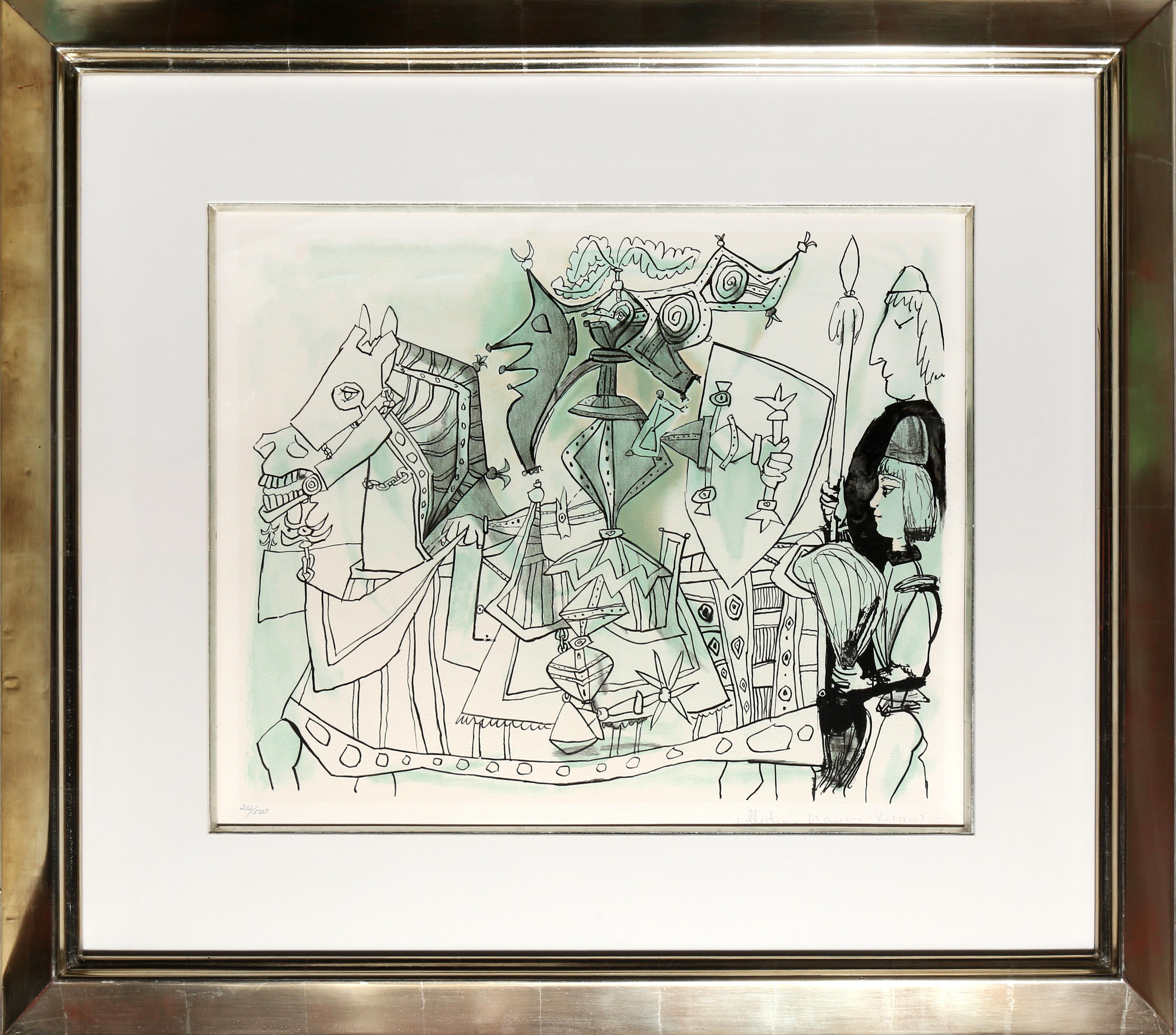 Une lithographie provenant de la Collection SALE de Marina Picasso d'après le tableau de Pablo Picasso "Jeux de Pages".  La peinture originale a été achevée en 1951. Dans les années 1970, après la mort de Picasso, Marina Picasso, sa petite-fille, a