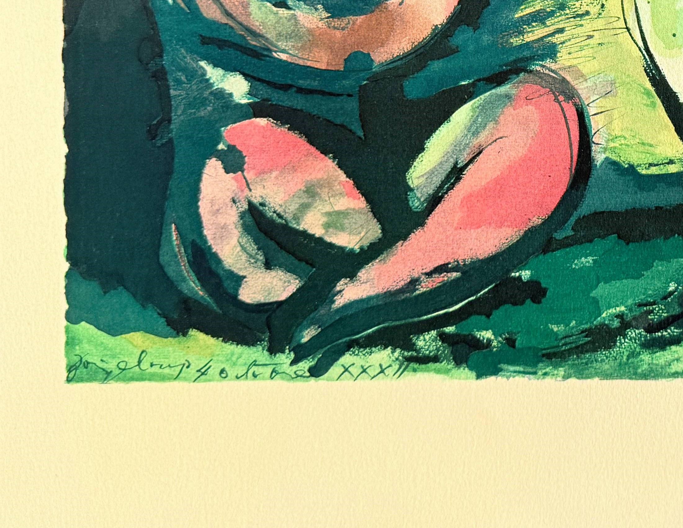 Joueur de diaule et nu - Modern Print by Pablo Picasso
