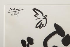 Joueur de flûte et faune, Lithograph by Pablo Picasso 1959