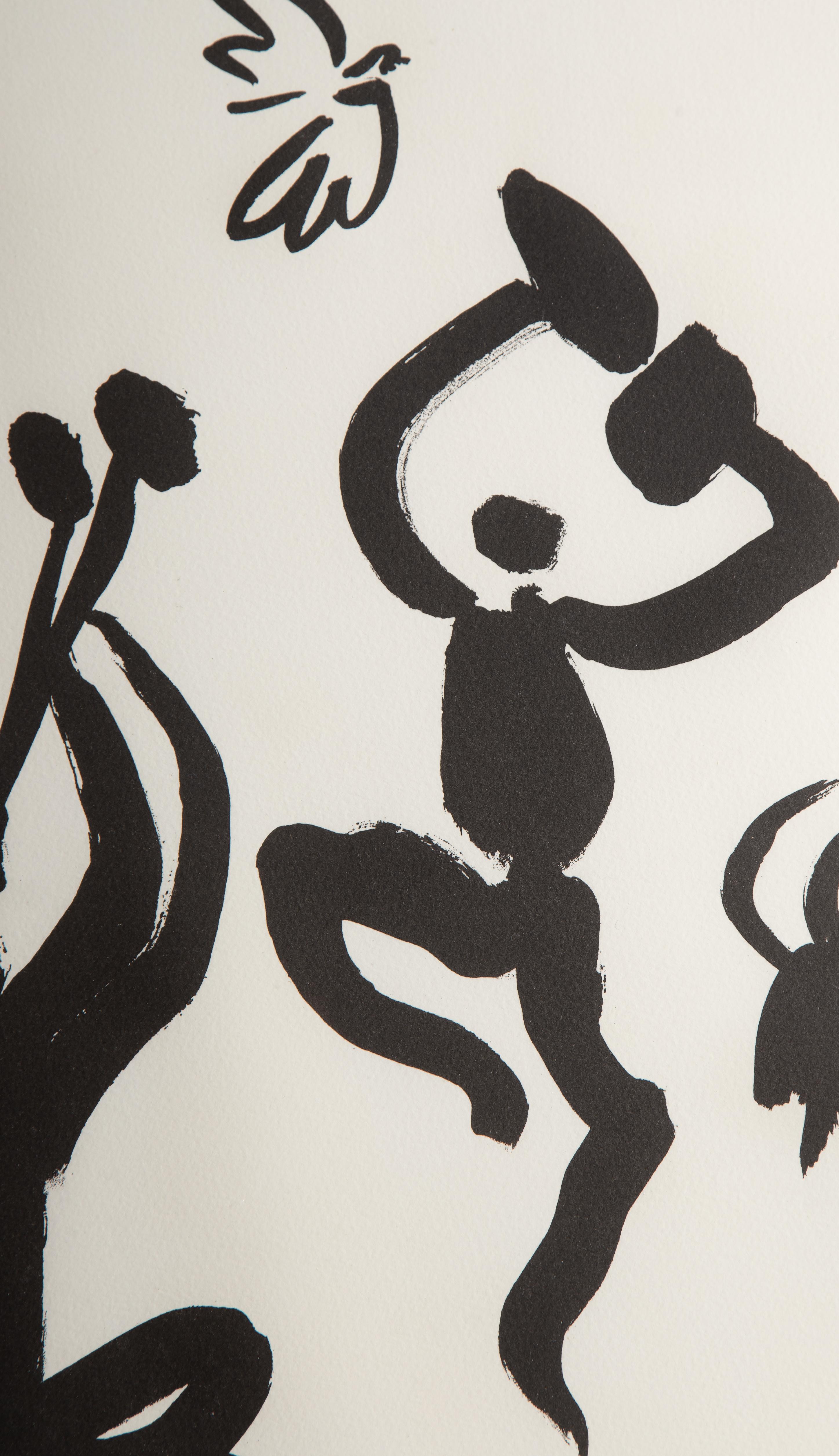 Joueur de flûte et faune, Lithograph by Pablo Picasso 1959 For Sale 2