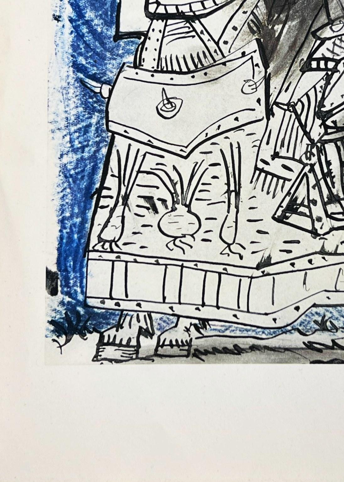 Ritter (Grau), Figurative Print, von Pablo Picasso