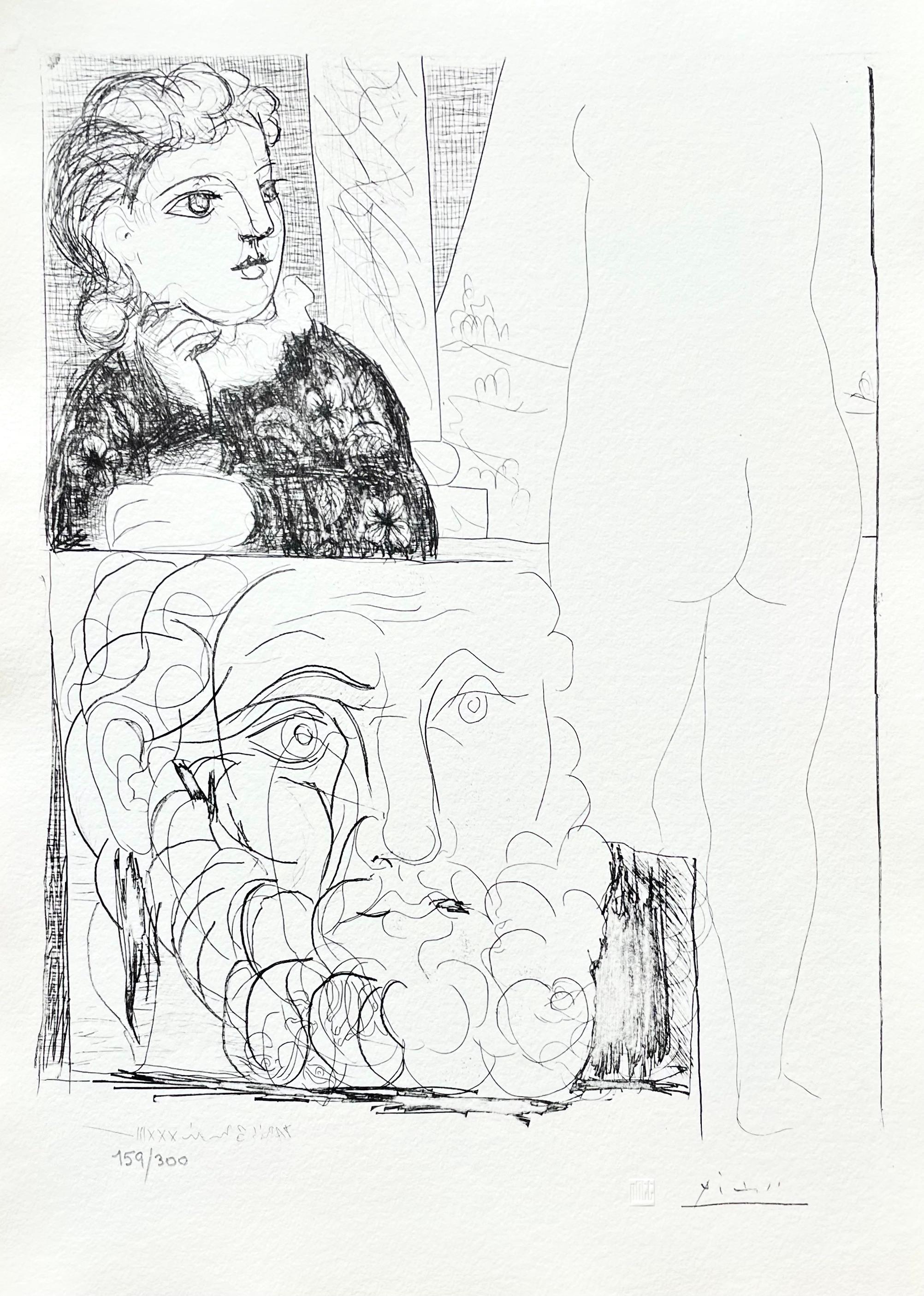 Picasso, La Bonne dans l'Atelier de Sculpture (nach) – Print von Pablo Picasso