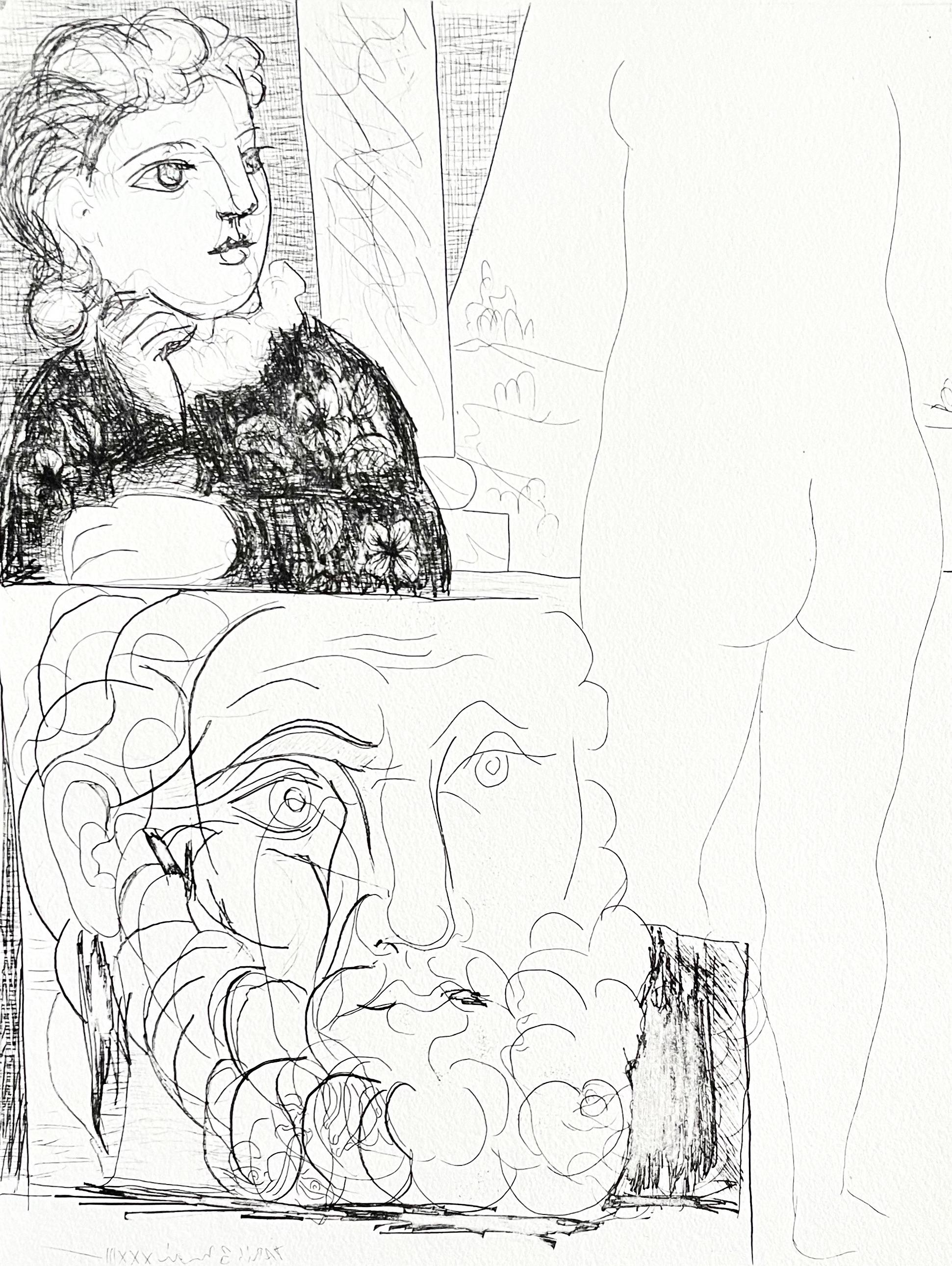 Pablo Picasso Nude Print - Picasso, La Bonne dans l'Atelier de Sculpture (after)