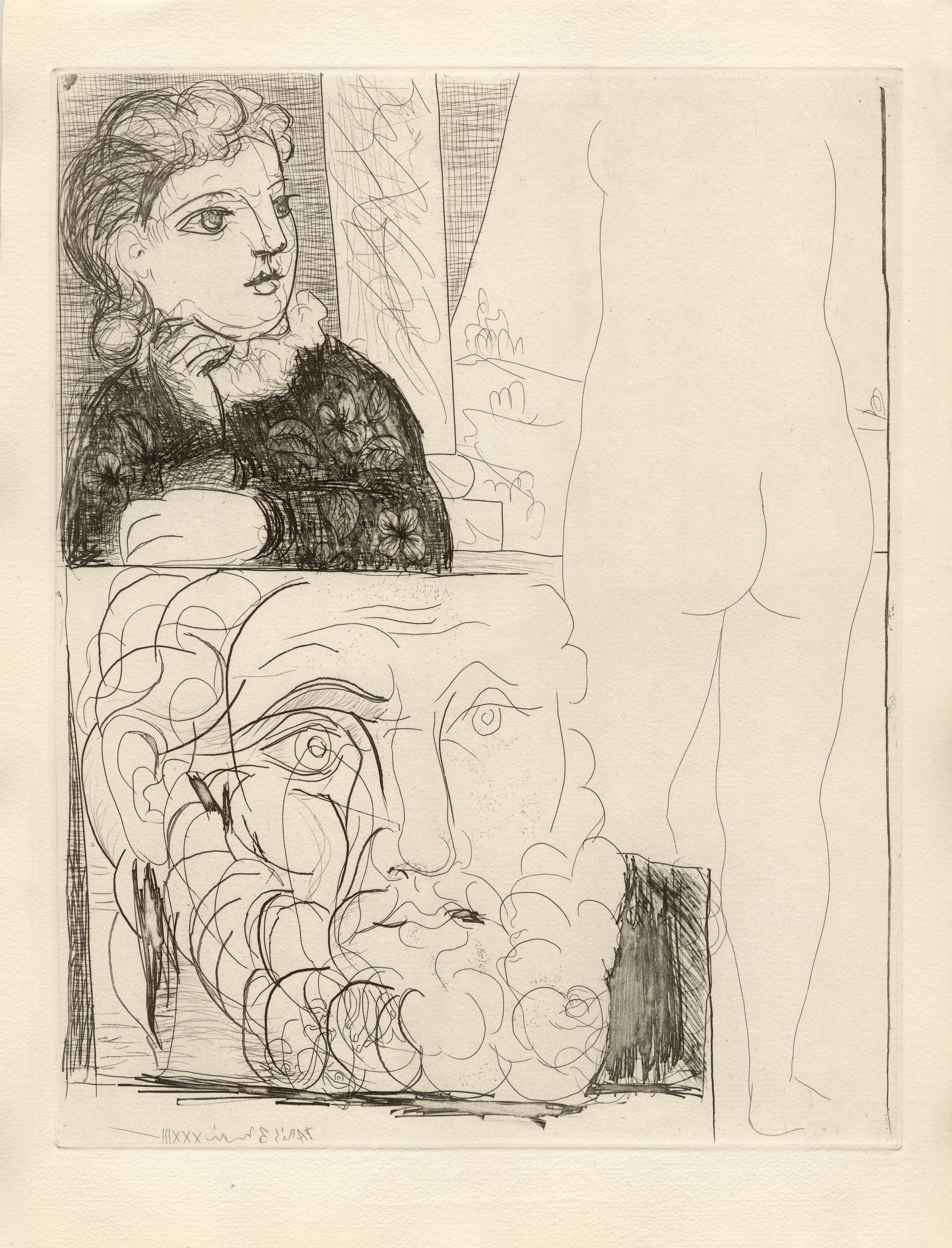 Pablo Picasso Figurative Print - La Bonne dans l'Atelier de Sculpture (S.V. 71) Bloch 184