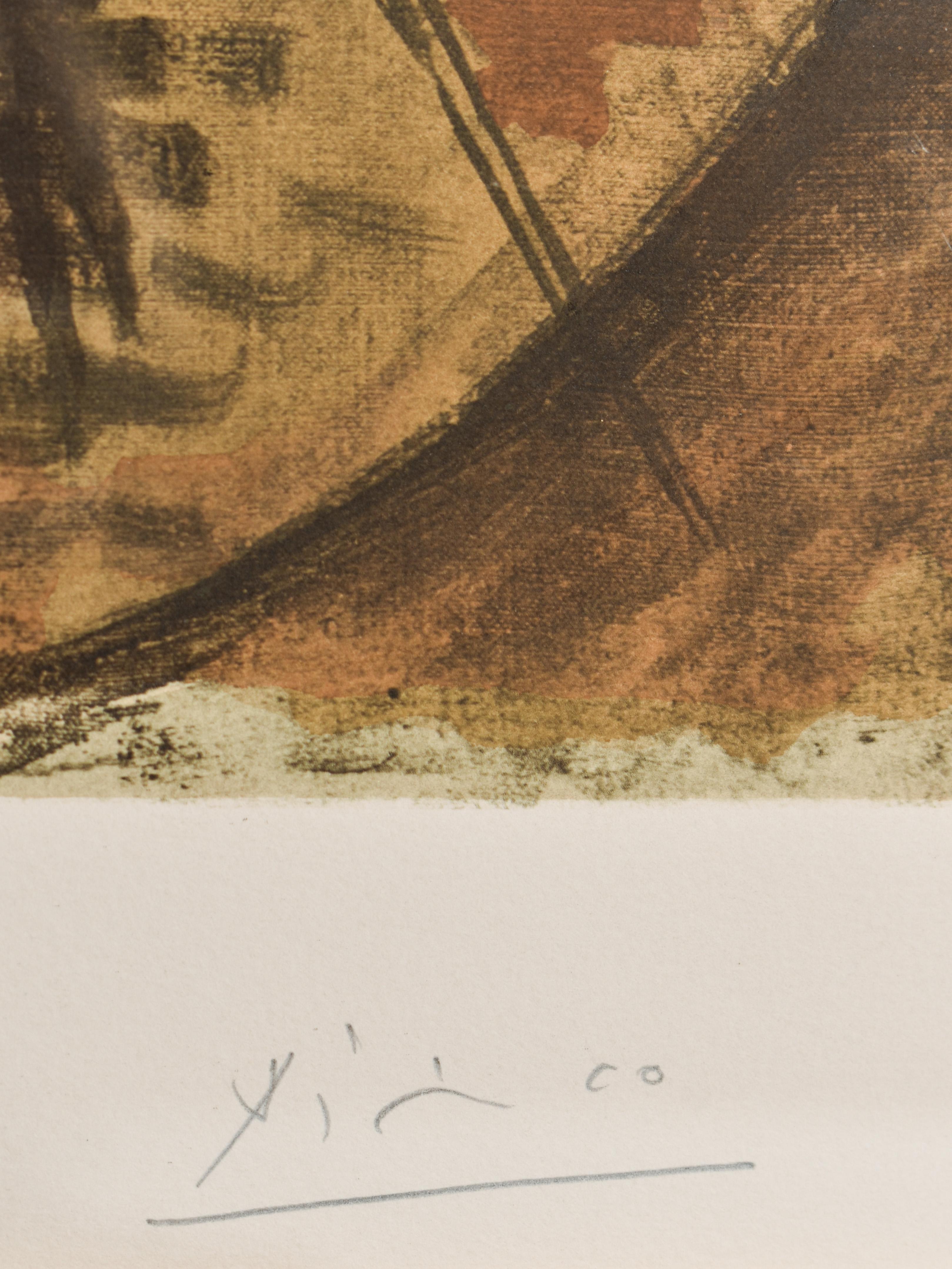 Picasso - La bouteille de rhum - 1965 - Beige Print par Pablo Picasso