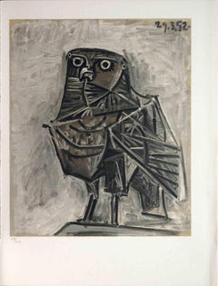 La Chouette - Pochoir original d'après Pablo Picasso - 1954