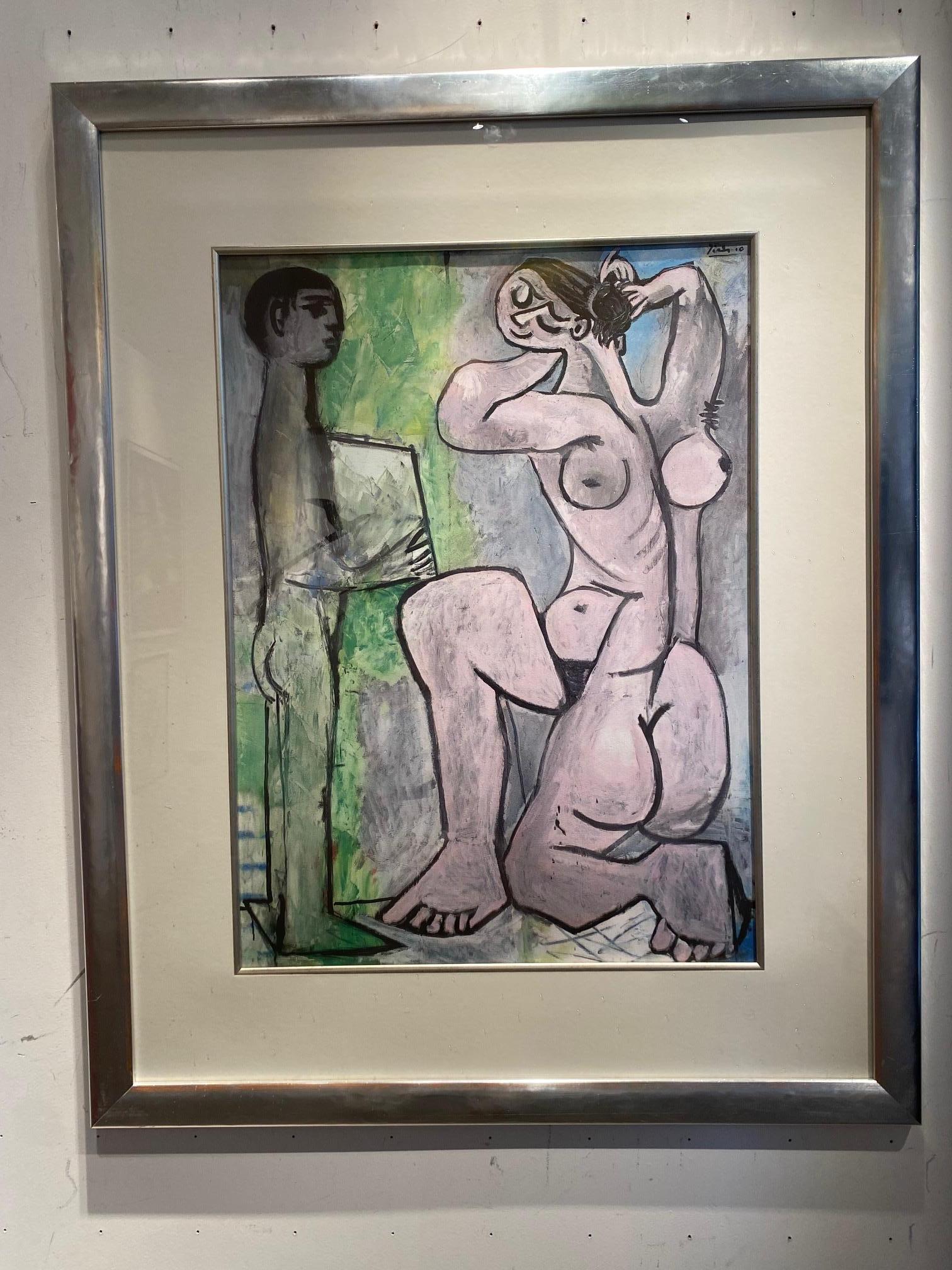 La Coiffure- color lithograph from Pablo Picasso of a sitting female cubistic 3