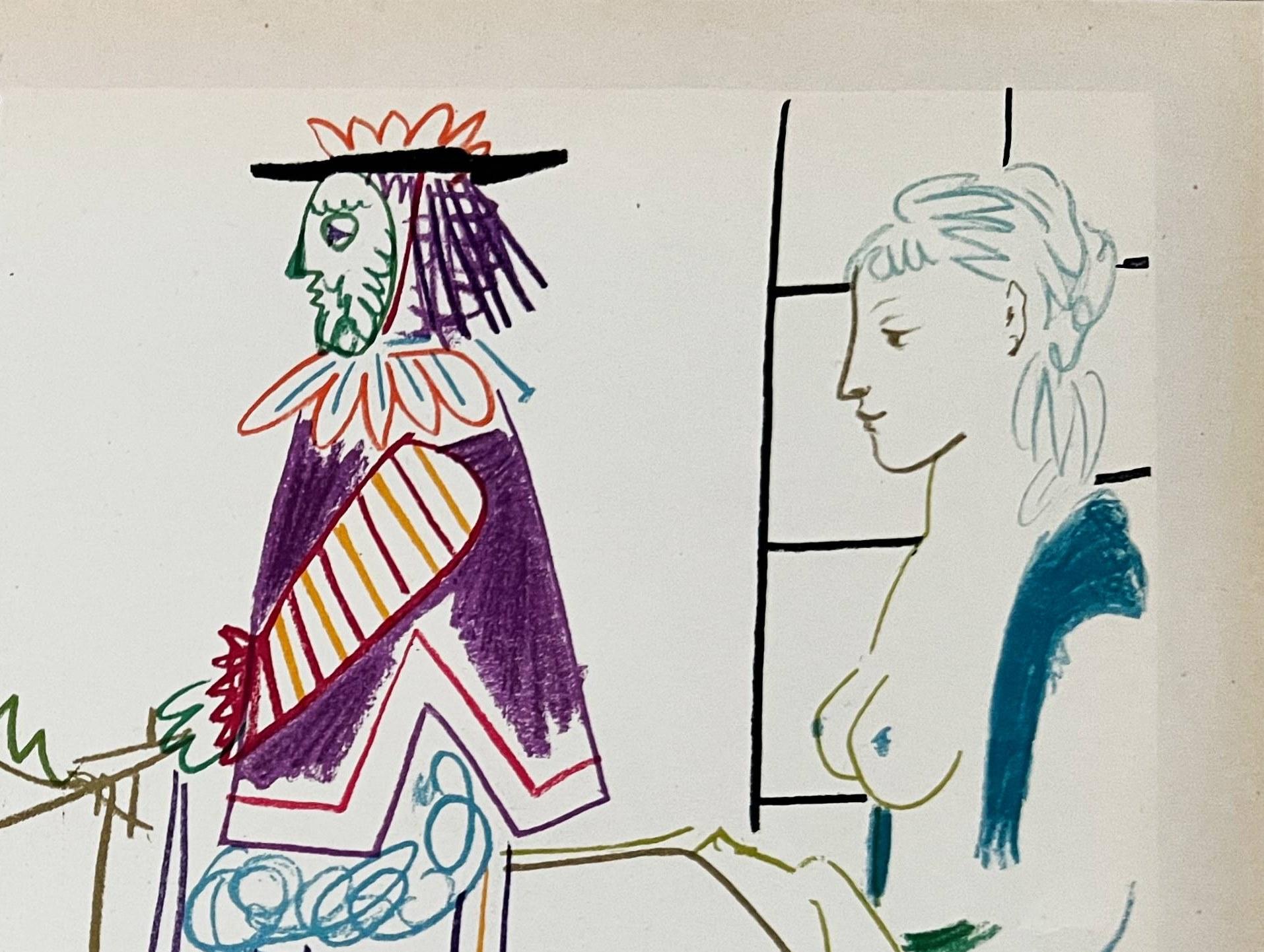 La Comédie Humaine - Brown Print by Pablo Picasso