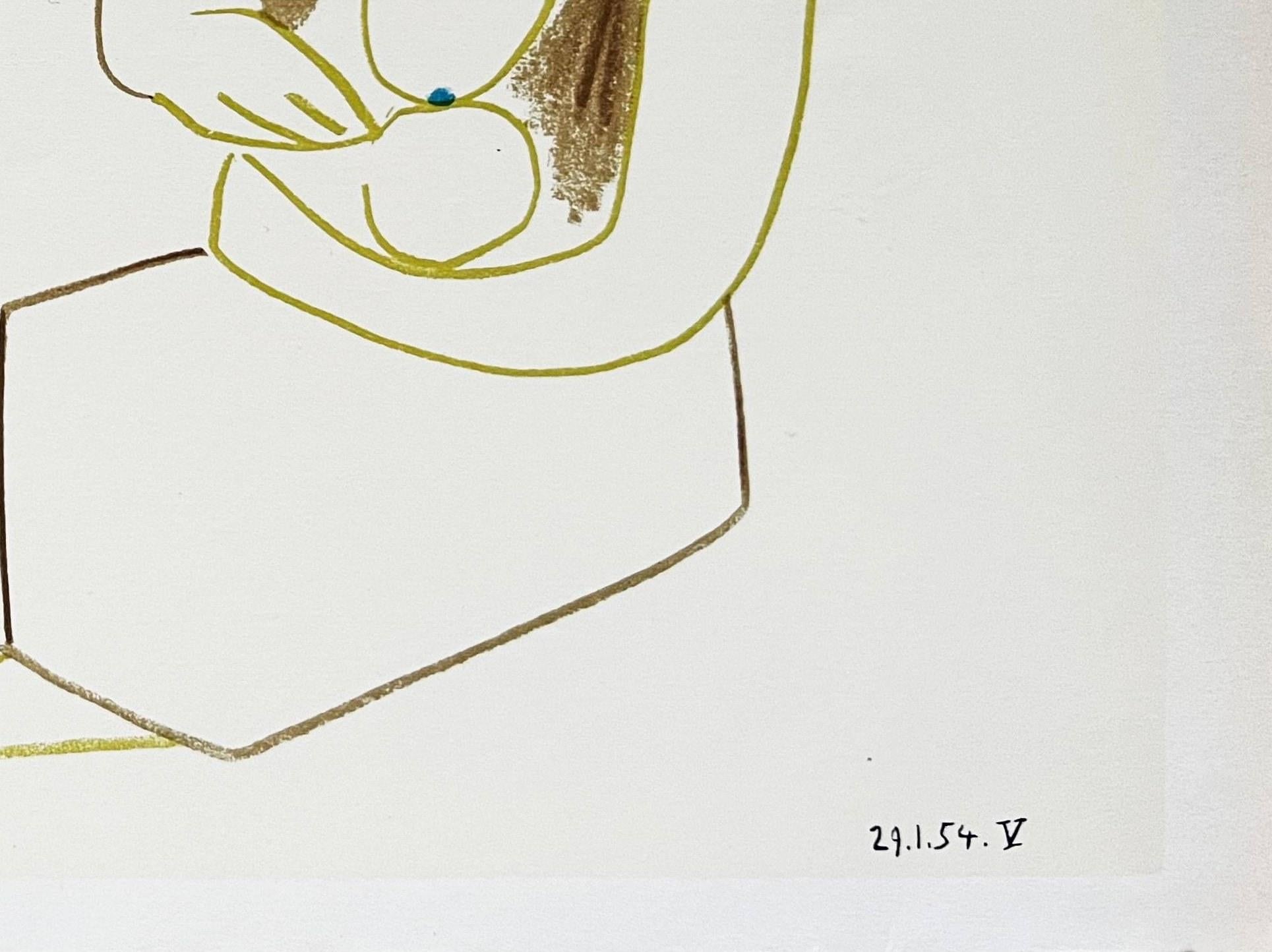 Pablo Picasso (1881-1973) - La Comédie Humaine

Lithographie von 1954.

Abmessungen des Werks: 35,5 x 26,5 cm

Verlag: Tériade, Paris.

Das Werk ist in ausgezeichnetem Zustand.

Schneller und sicherer Versand.