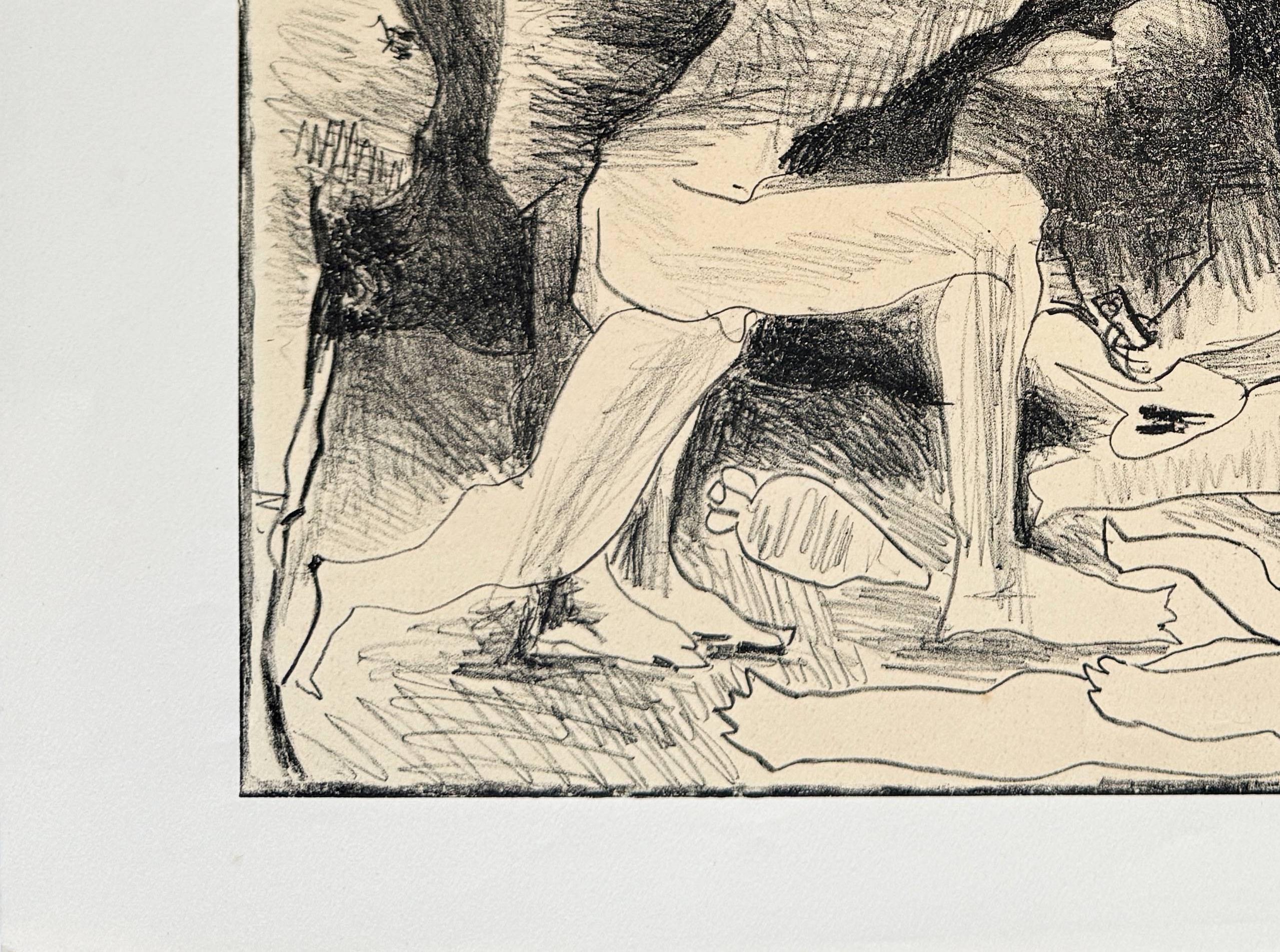 La Danse des Faunes - Beige Print by Pablo Picasso
