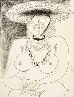 La Fille au Chapeau - Lithograph by Pablo Picasso - 1959