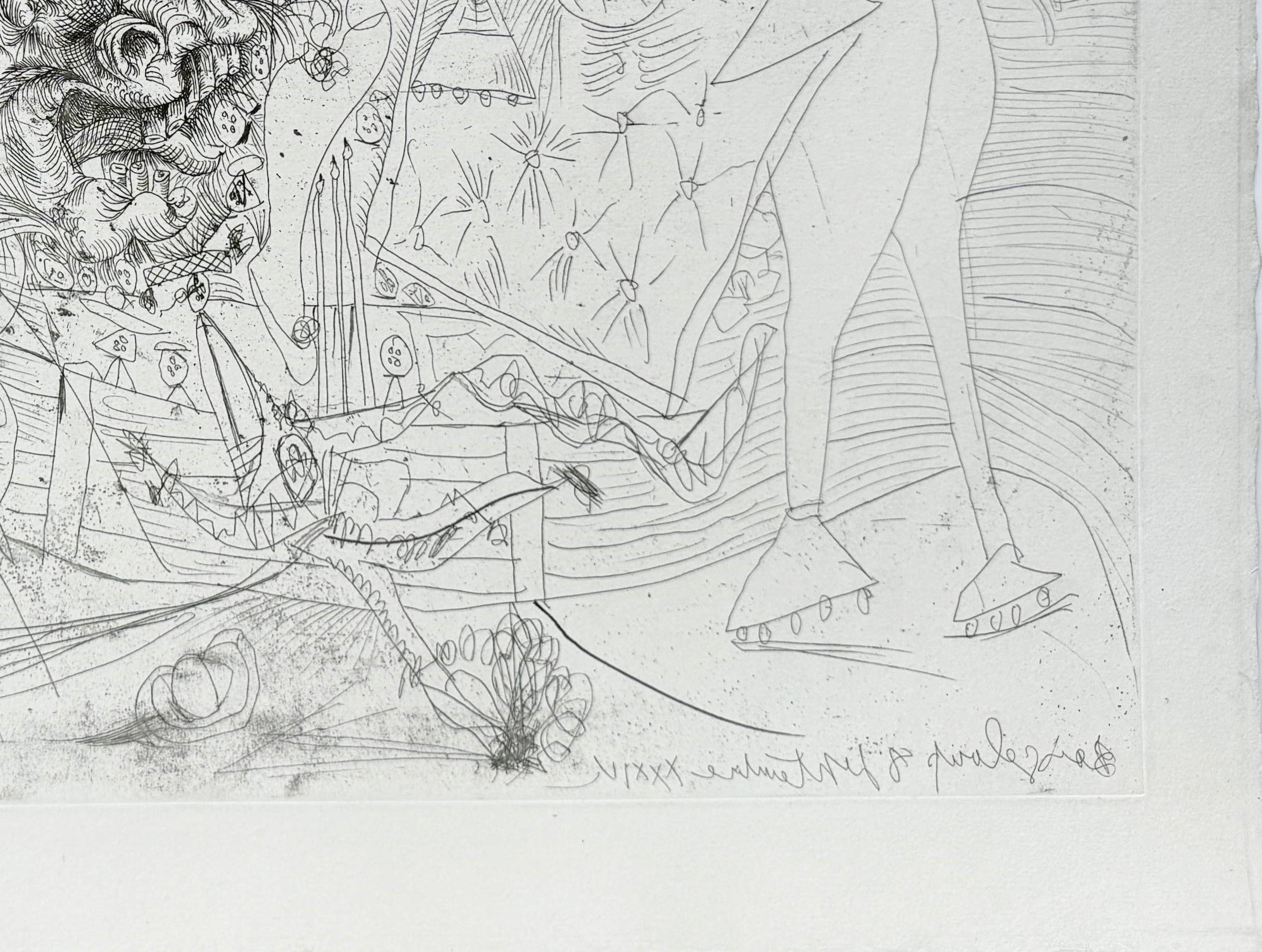 La Grande Corrida (Grau), Figurative Print, von Pablo Picasso