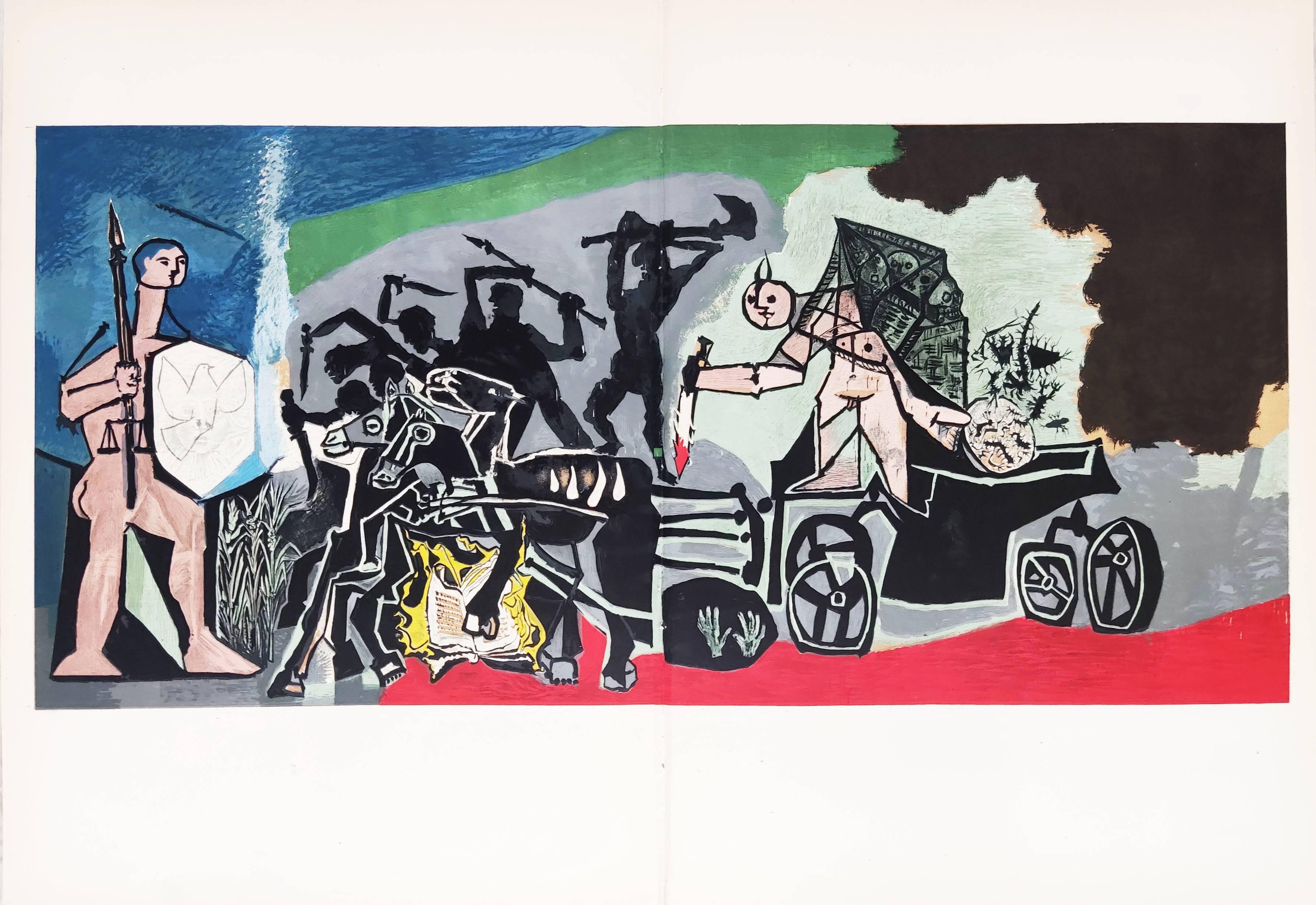 Pablo Picasso Figurative Print - La Guerre et la Paix Rouge