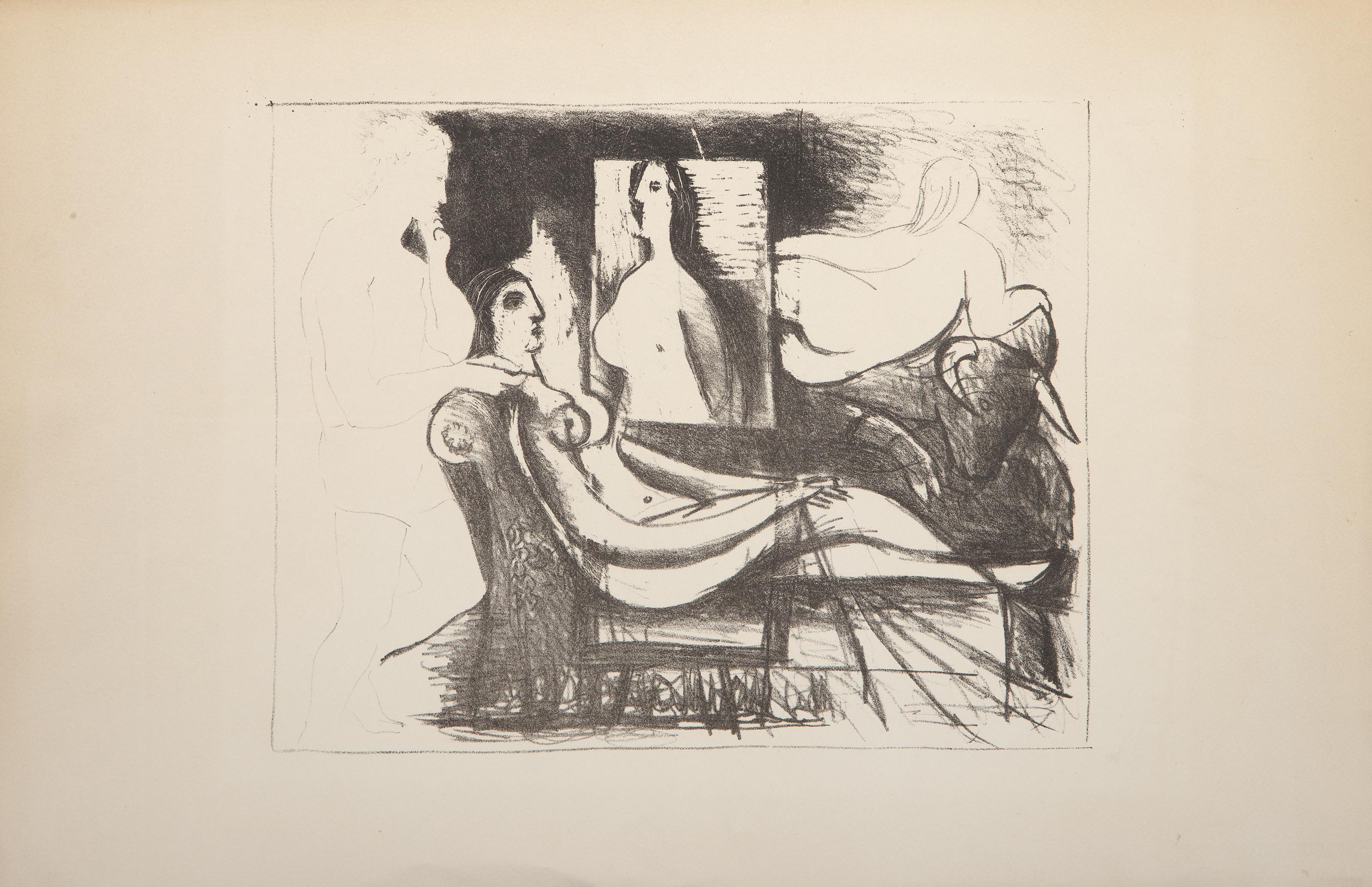 La Peintre Et Son Modele (B 98), Lithograph by Pablo Picasso For Sale 1
