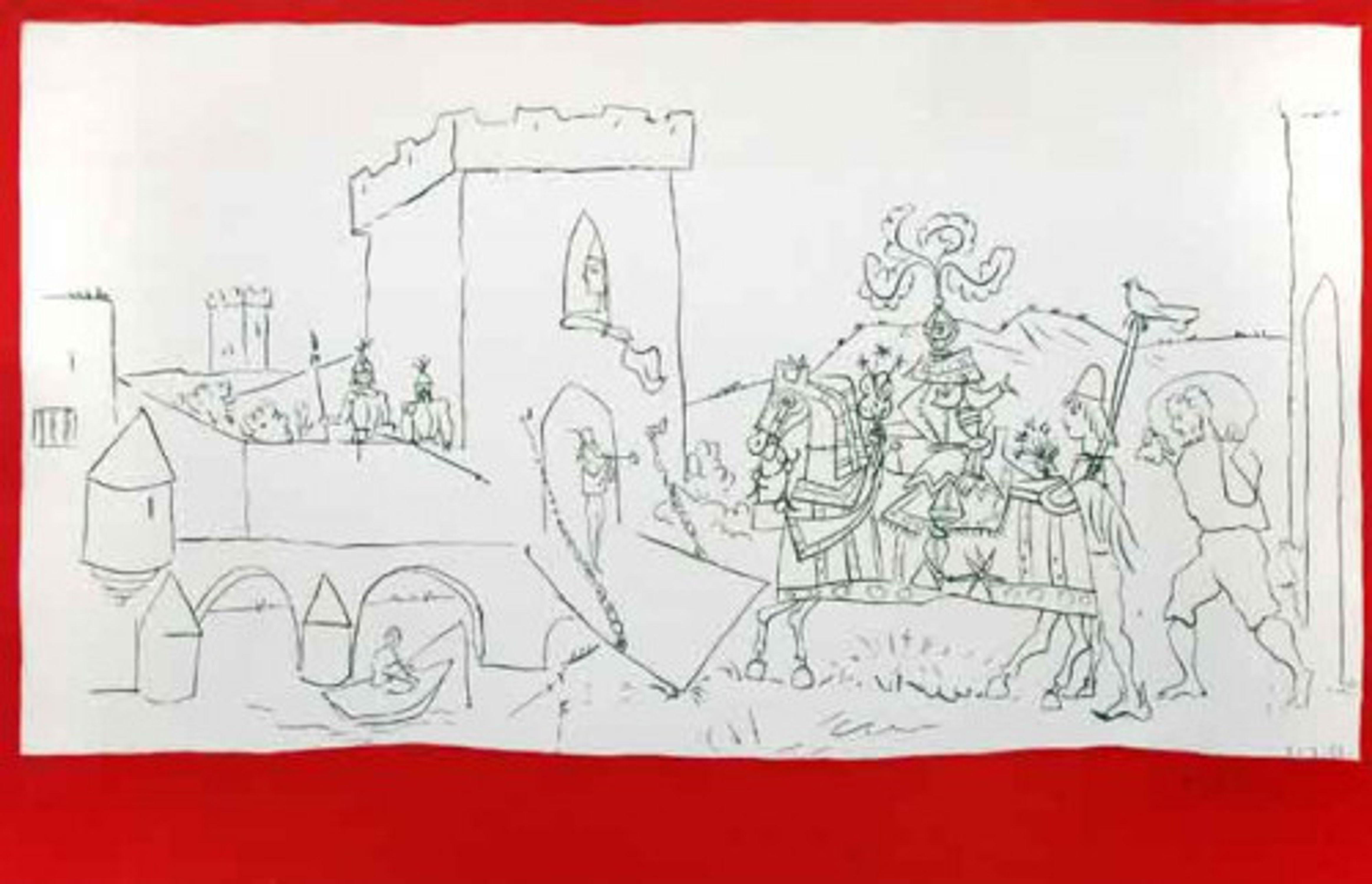 L'Arrivée du Chevalier (The Arrival of the Knight) - Contemporary Print by Pablo Picasso