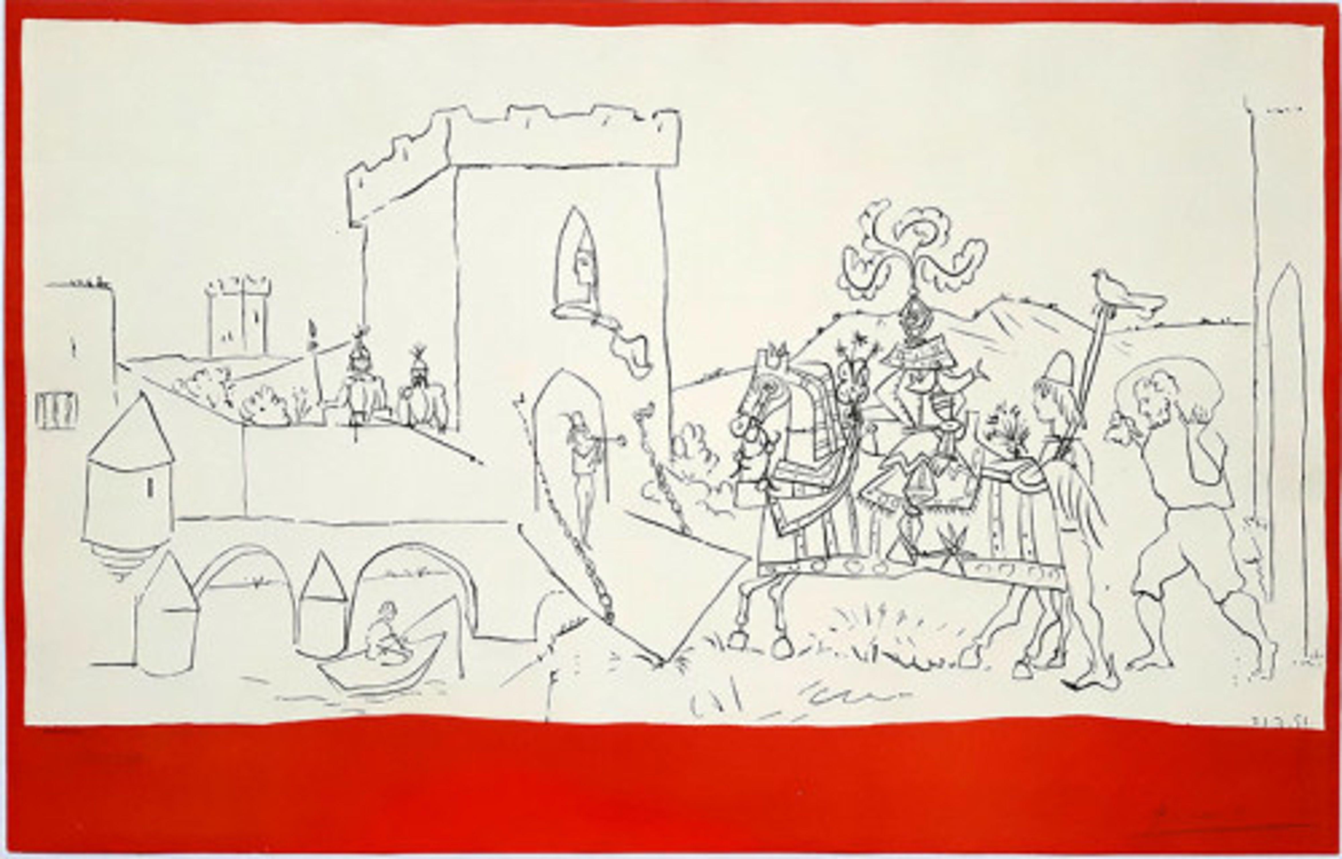 L'Arrivée du Chevalier (The Arrival of the Knight) - Print by Pablo Picasso