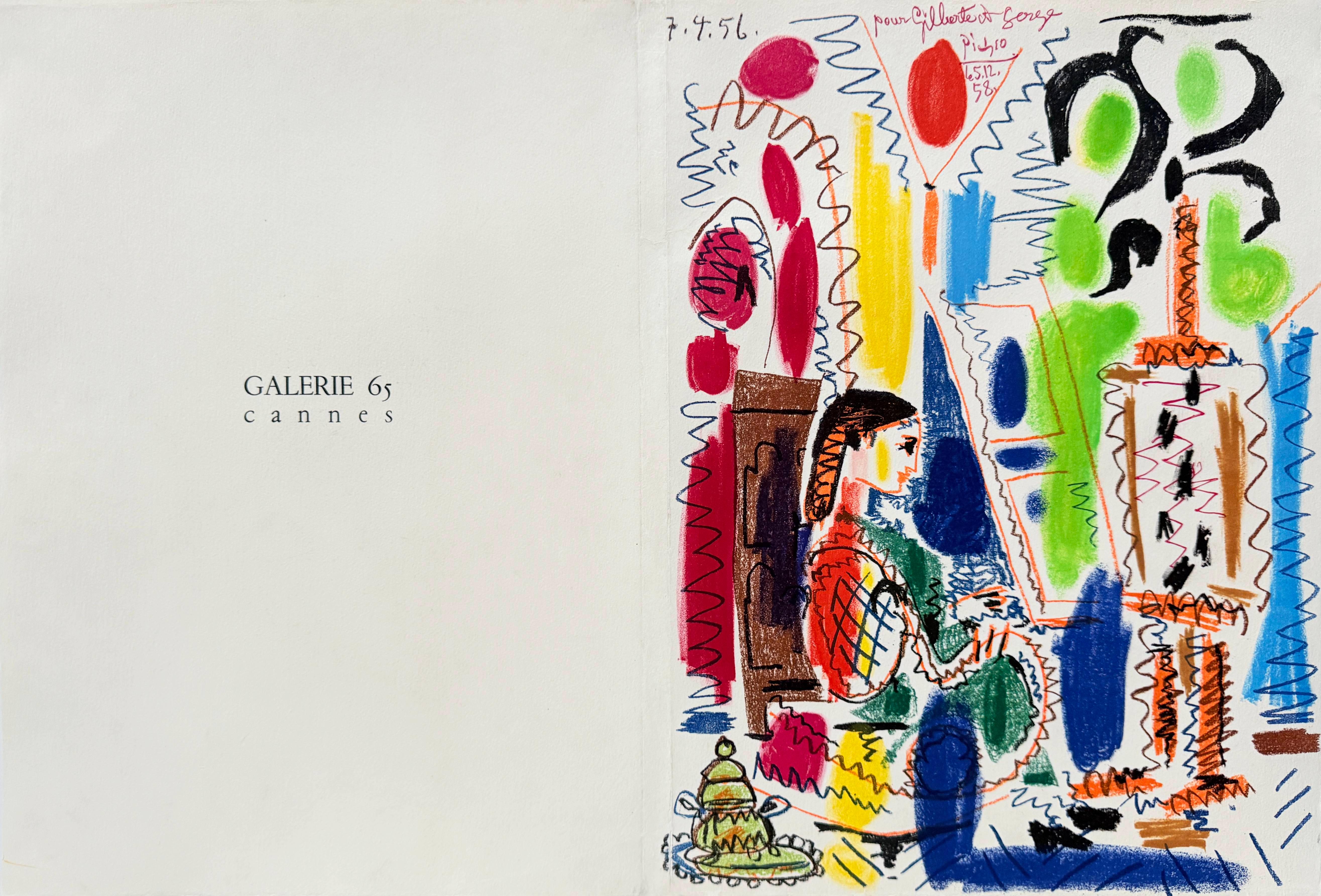 Pablo Picasso Figurative Print - L
atelier de Cannes Lithograph, Modern Style, Plate Signed, 1958