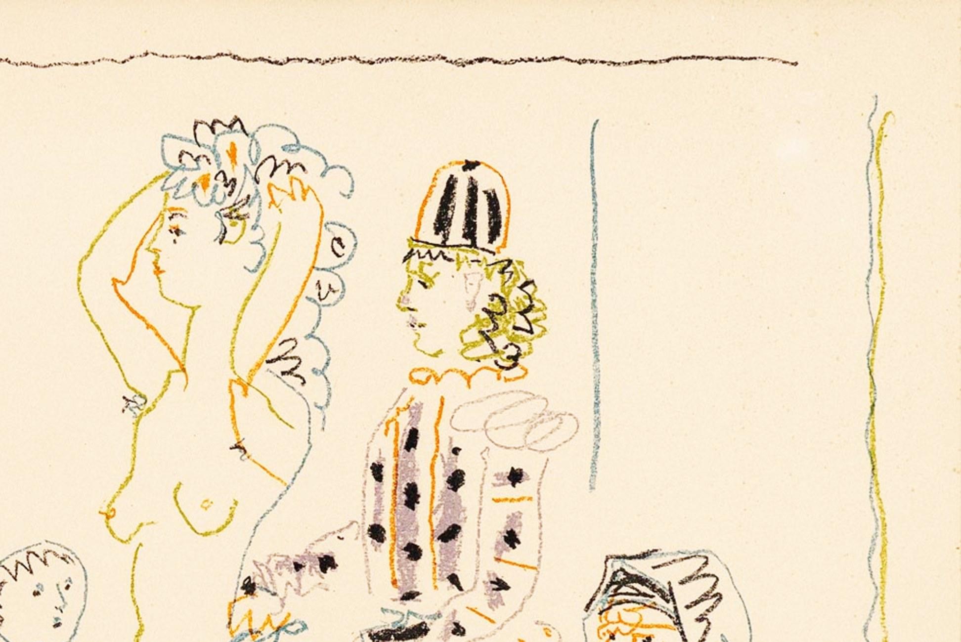 L'atelier du vieux peintre - White Print by Pablo Picasso