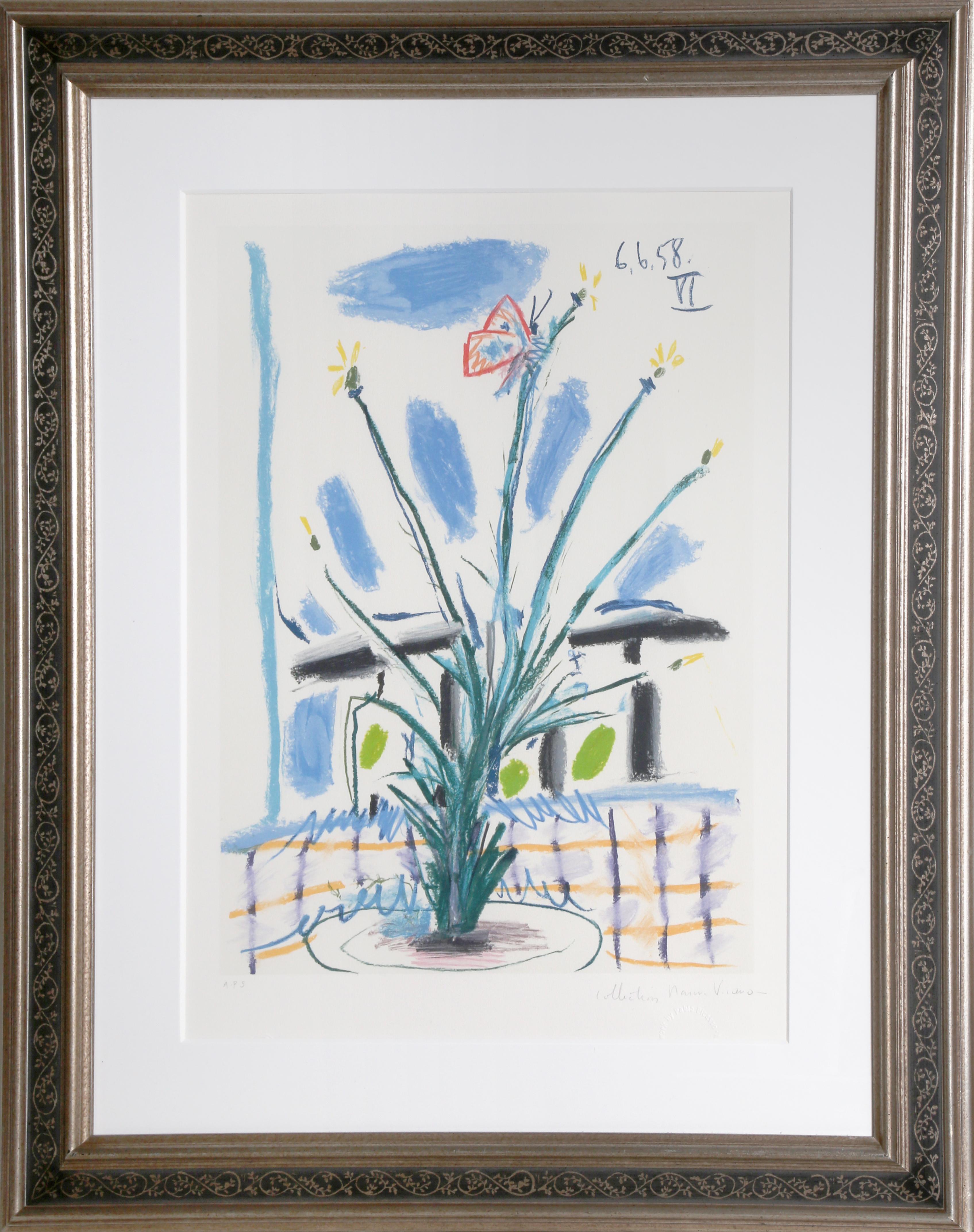 Une lithographie provenant de la Collection SALE de Marina Picasso d'après le tableau de Pablo Picasso "Le Bouquet".  La peinture originale a été achevée en 1958. Dans les années 1970, après la mort de Picasso, Marina Picasso, sa petite-fille, a