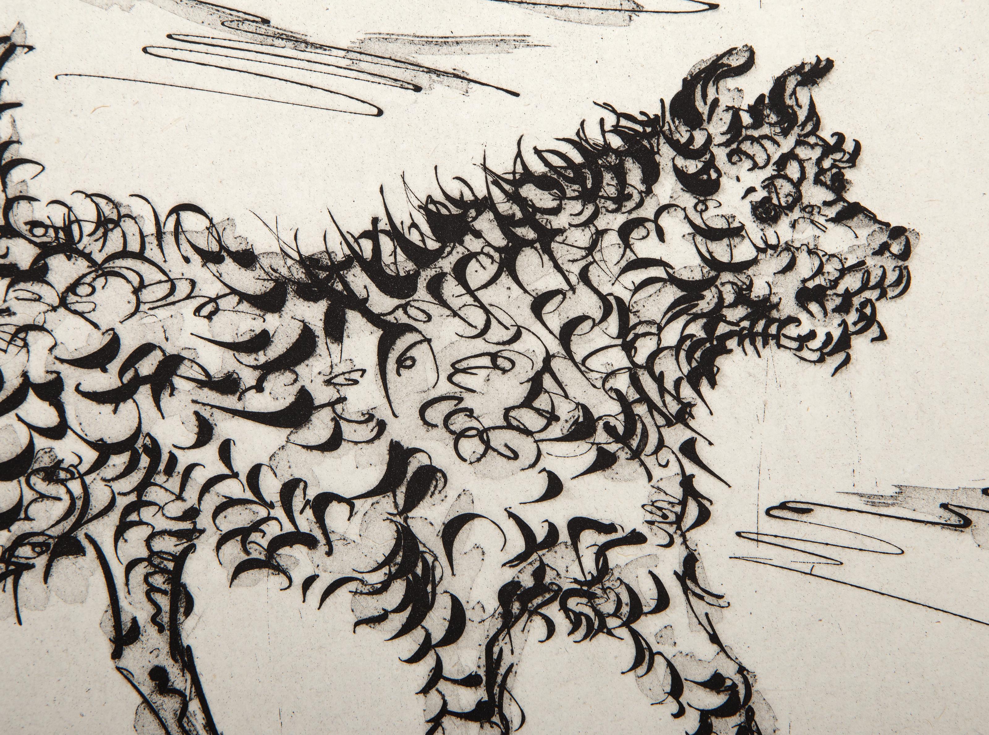  Pablo Picasso, Spanish (1881 - 1973) - Le Chien, Year: Circa 1941, Medium: Etching on Japon, Image Size: 10.5 x 8.5 inches, Size: 14.25 x 10.75 in. (36.2 x 27.31 cm), Reference: Bloch 334, Provenance: From the collection of the late Larry Saphire.
