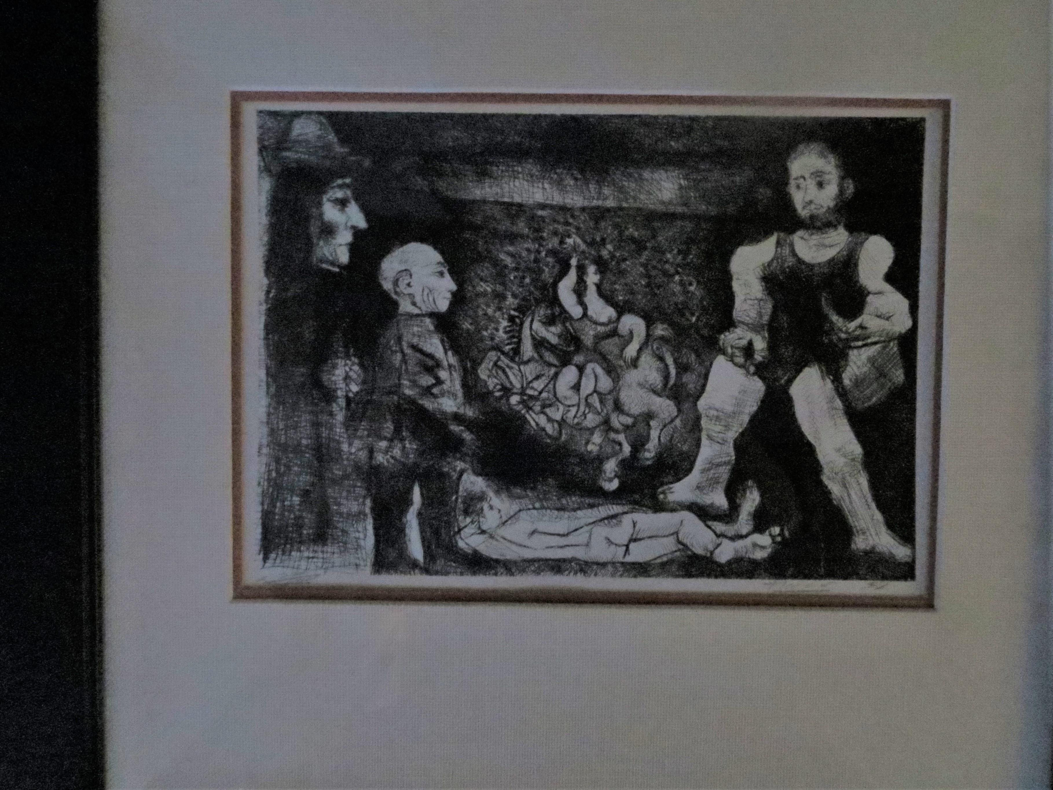 Engraving Signed and numbered date 1958
The first attempts at engraving date from 1905. Picasso, 