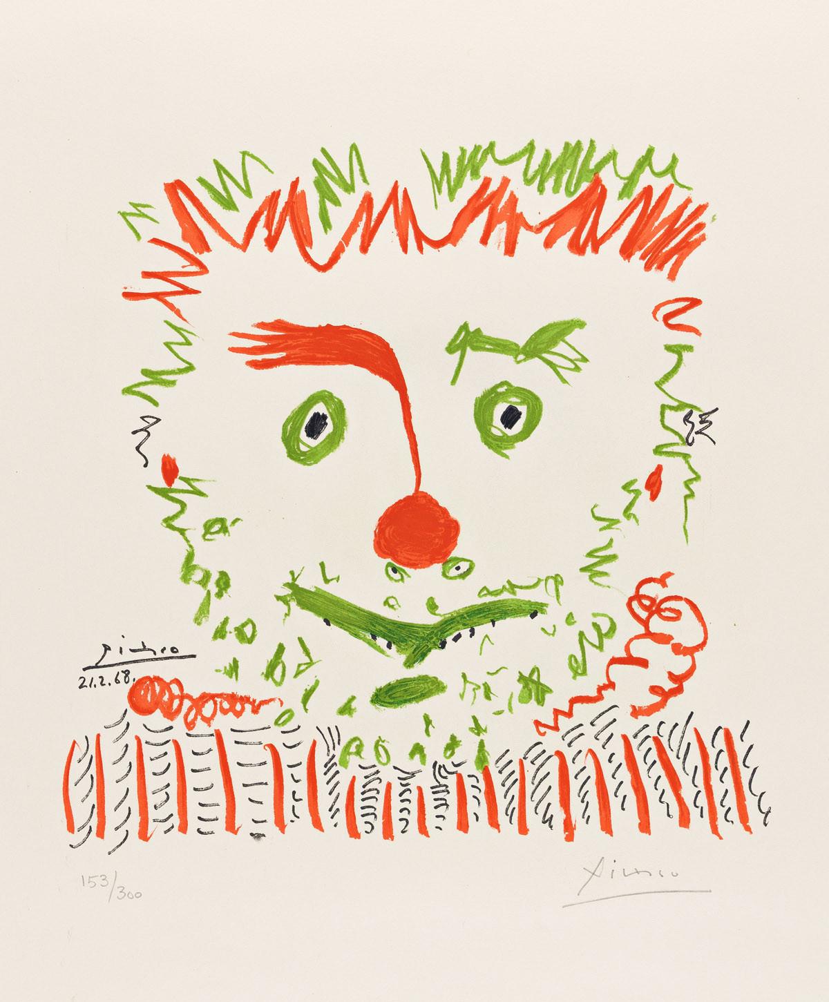 Pablo Picasso Portrait Print - Le Clown