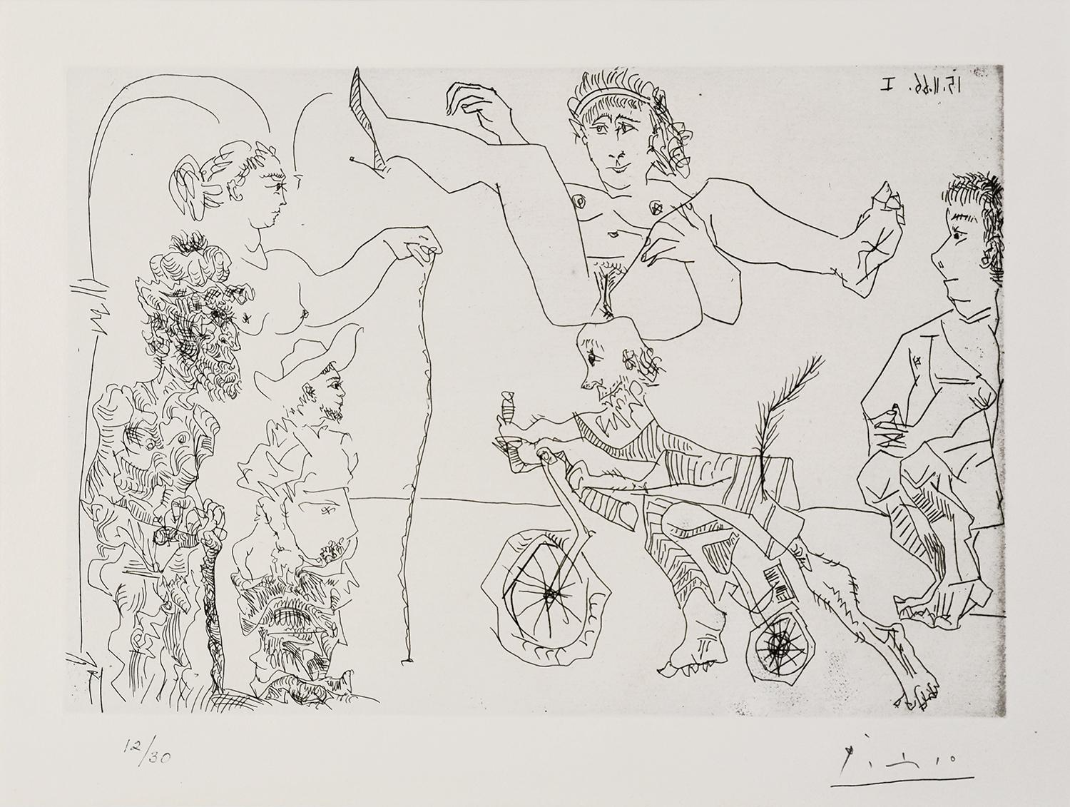 Pablo Picasso Figurative Print - Le Cocu Magnifique (The Magnificent Cuckold) Plate 5, 1968