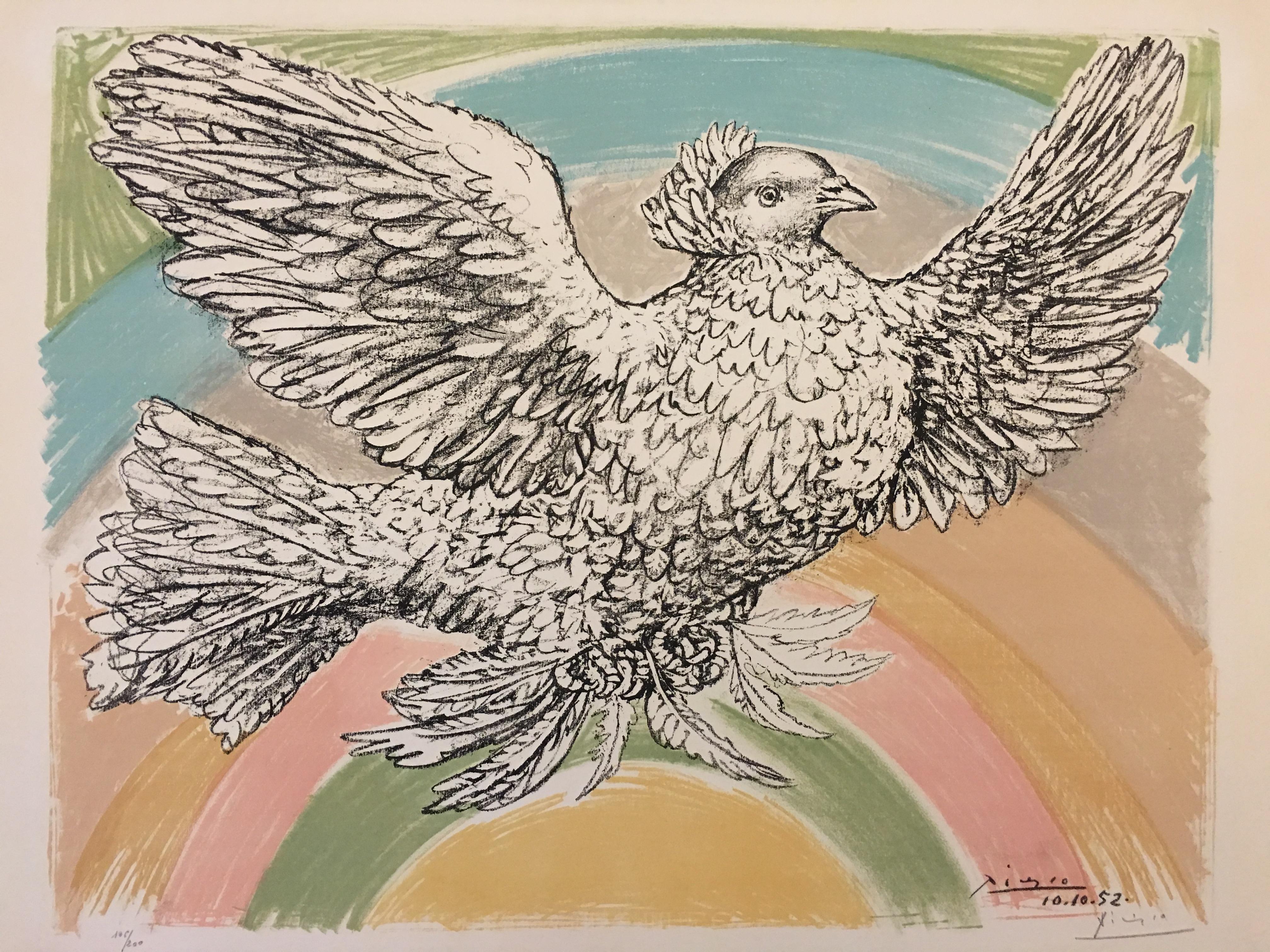Le Colombe Volant (á l'Arc-en-ciel) - Print by Pablo Picasso