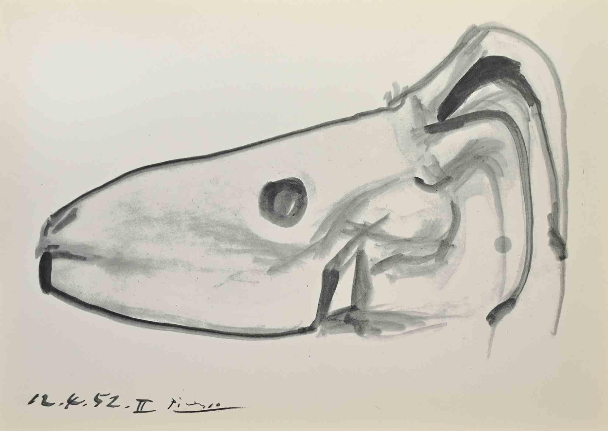 Le Crâne de Chèvre - Grabado (after) Pablo Picasso - Mediados del siglo XX