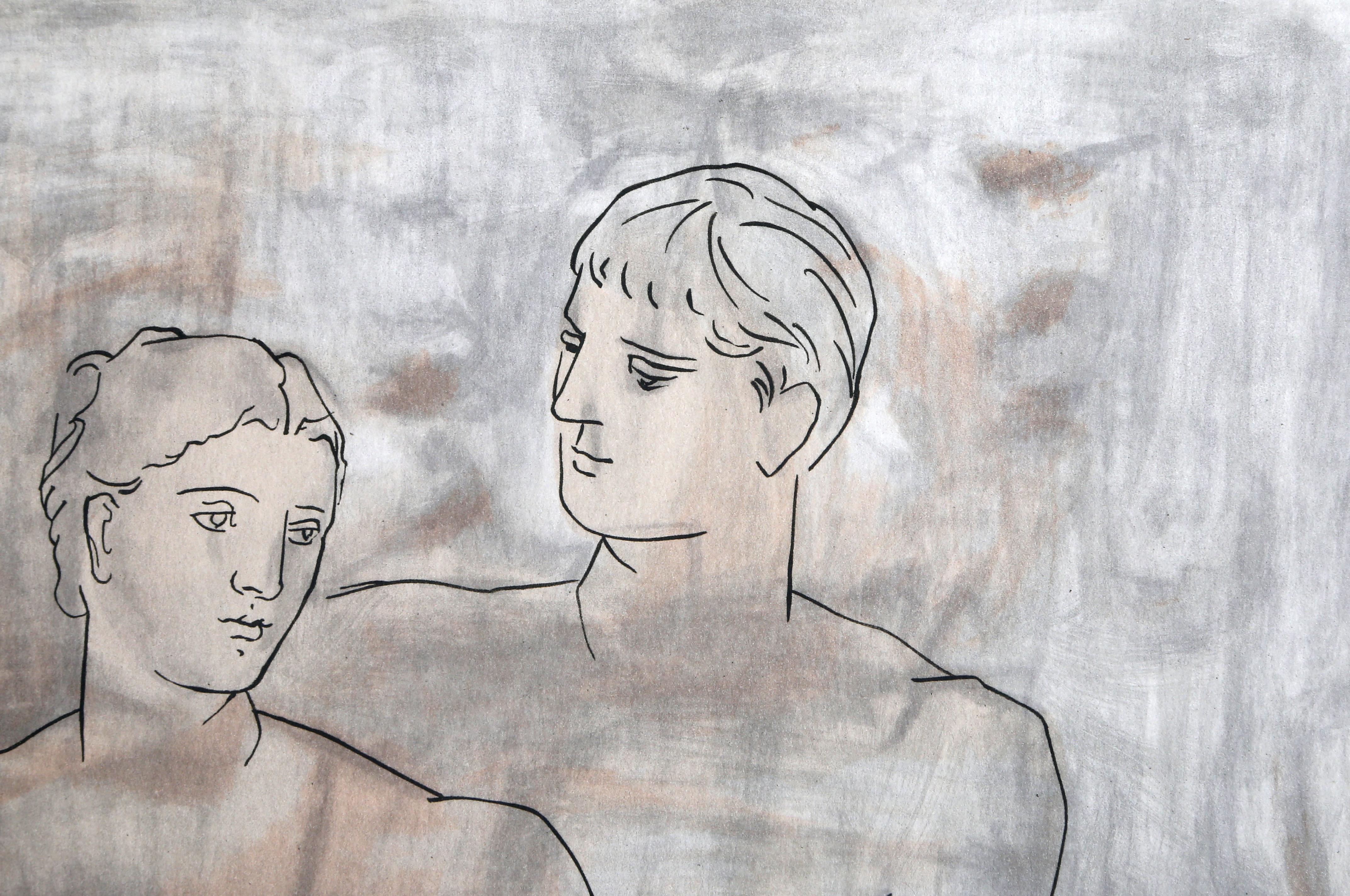Le Entretien, Cubist Lithograph after Pablo Picasso For Sale 2