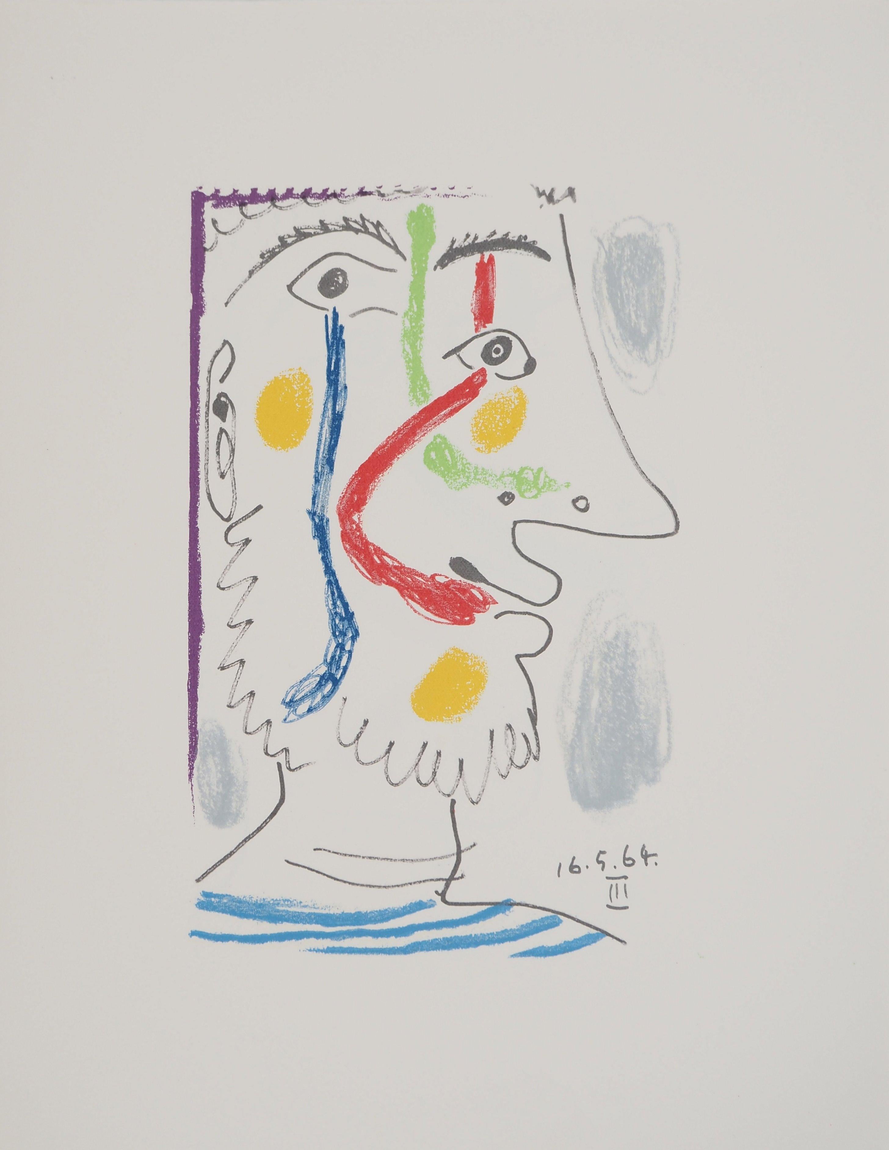 Pablo Picasso Figurative Print - Le Goût du Bonheur : Cubist Sailor man - Lithograph