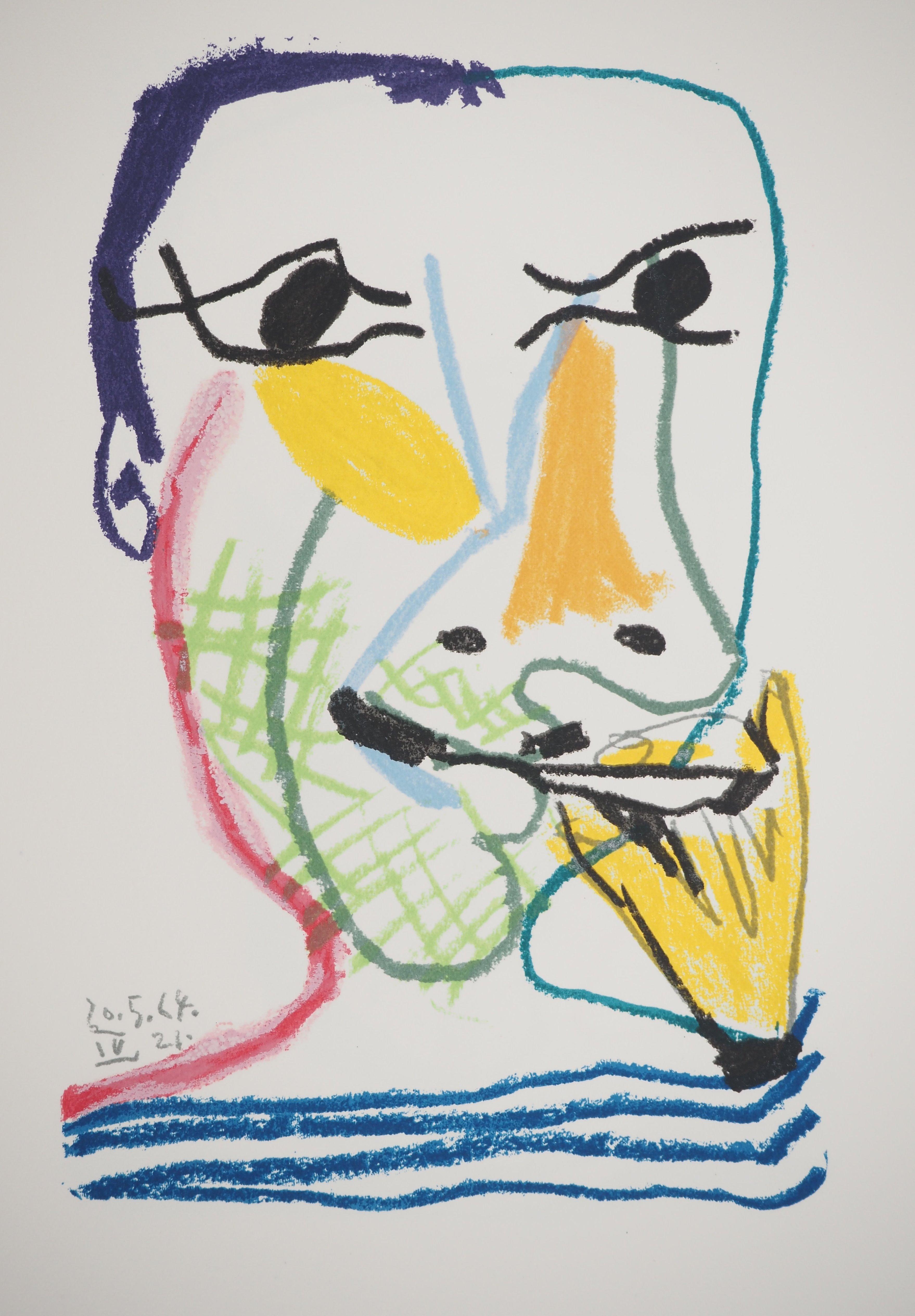 Le Goût du Bonheur : Picasso con barba - Litografía - Print de Pablo Picasso
