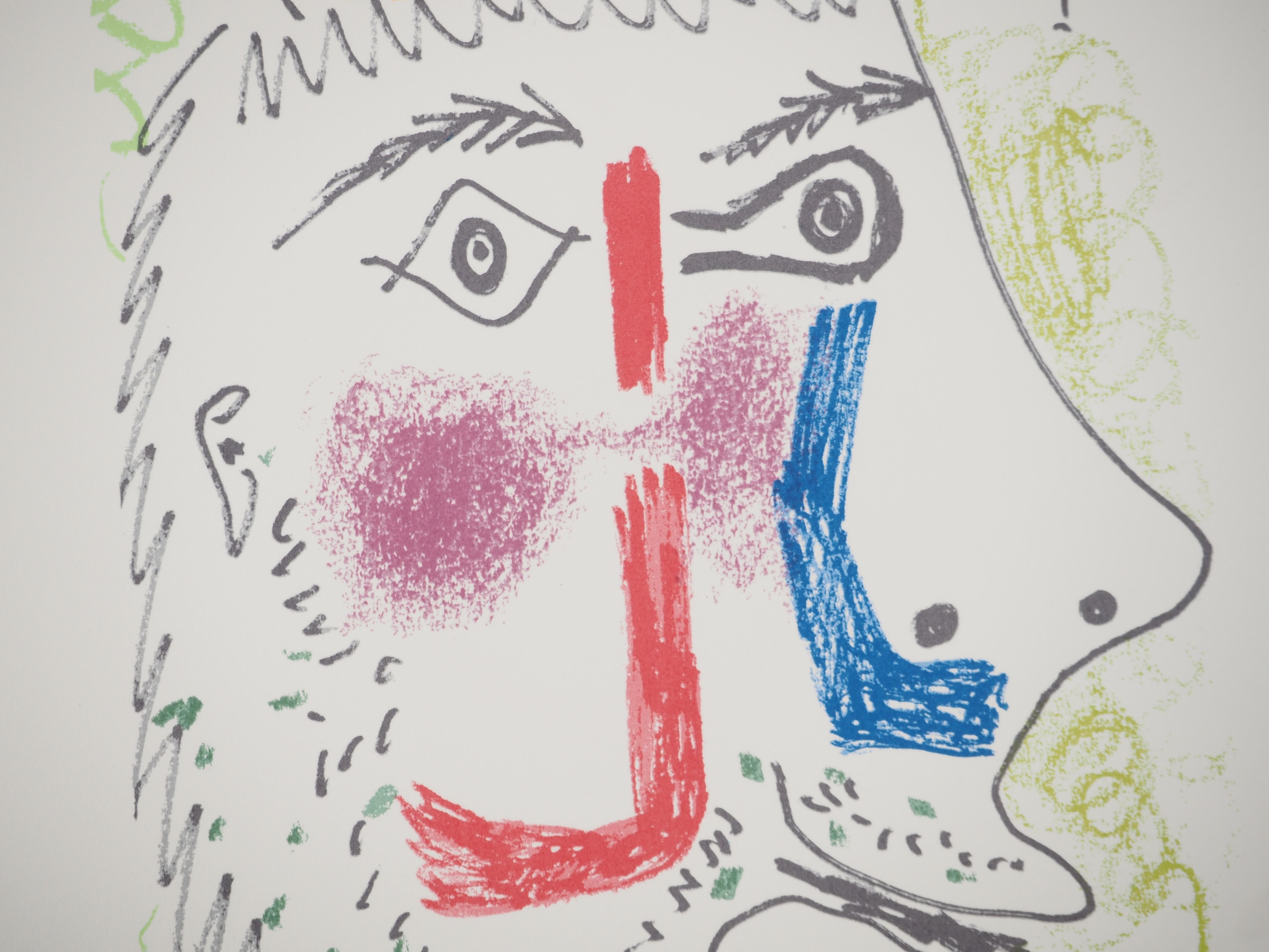 Le Goût du Bonheur : The long haired man - Lithograph - Gray Figurative Print by Pablo Picasso