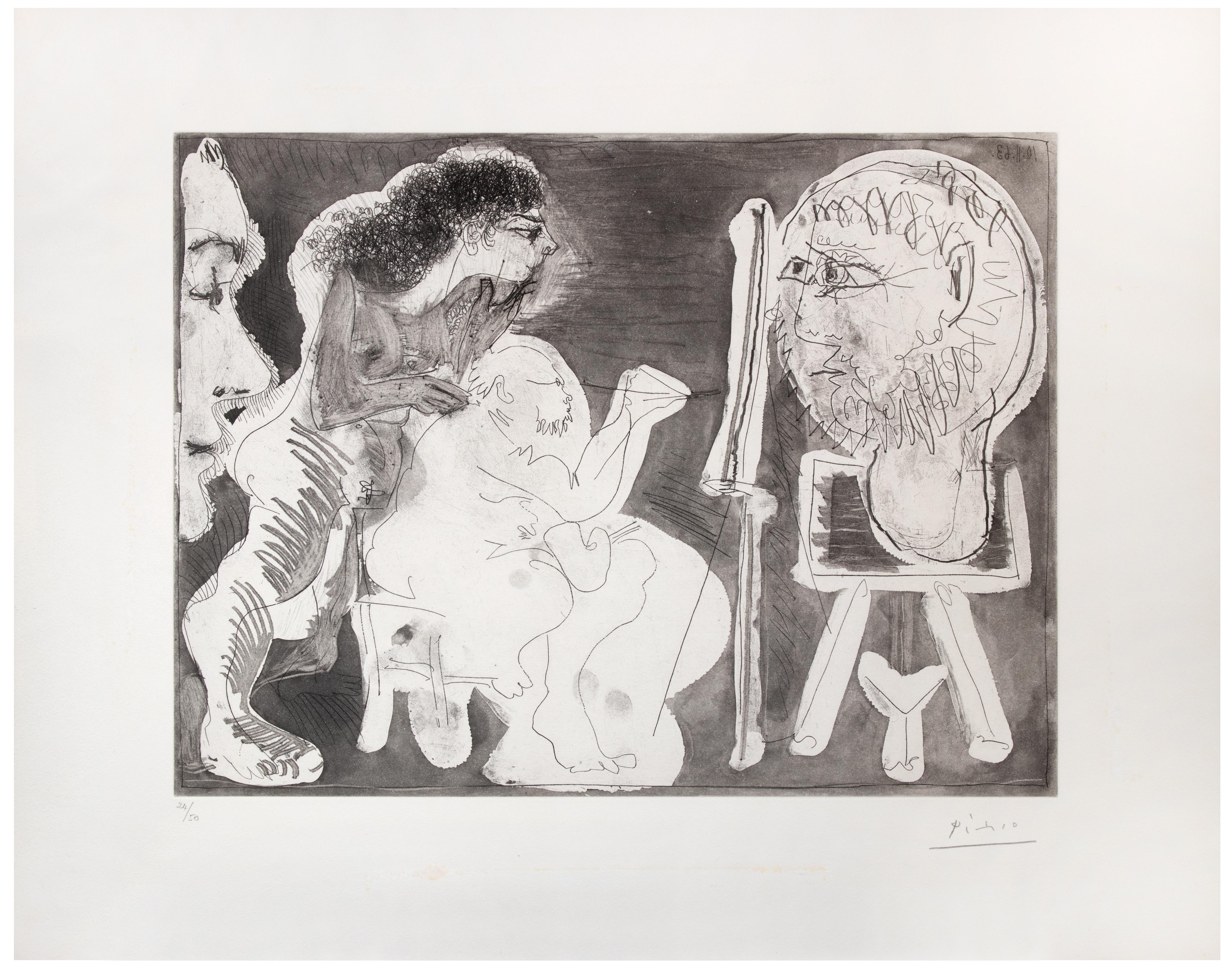 Etching, burin and Aquatint. Edition of 50 prints, numbered and hand signed.
Rare and in very good conditions.

Bibliography:
G. Bloch, Picasso: Catalog of the Printed Graphic work 1904-1967", Kornfeld et Klipstein, Berne, 1968, p. 235, n.1125.