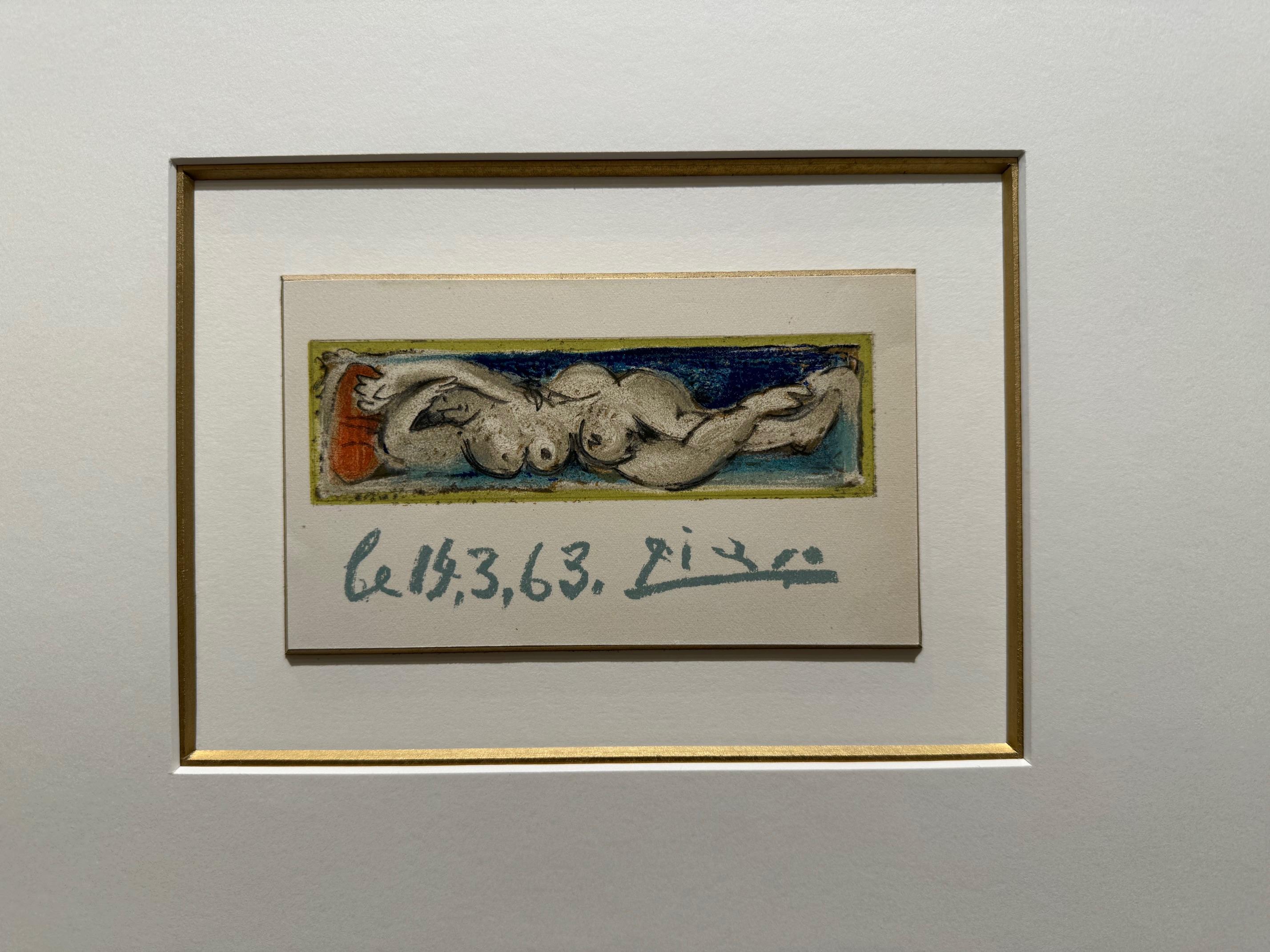 Le Nu- lithograph from Pablo Picasso as invitation card for Les Dames de Mougins 1