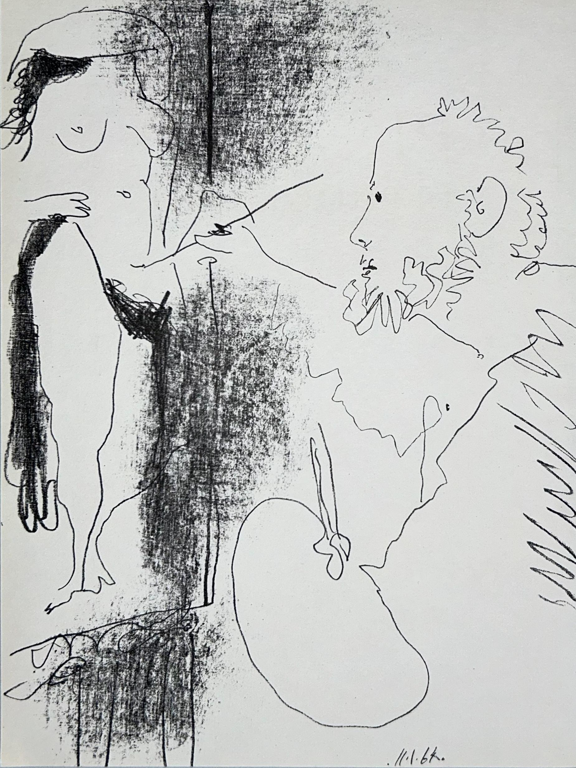 Figurative Print Pablo Picasso - Le peintre et son modèle