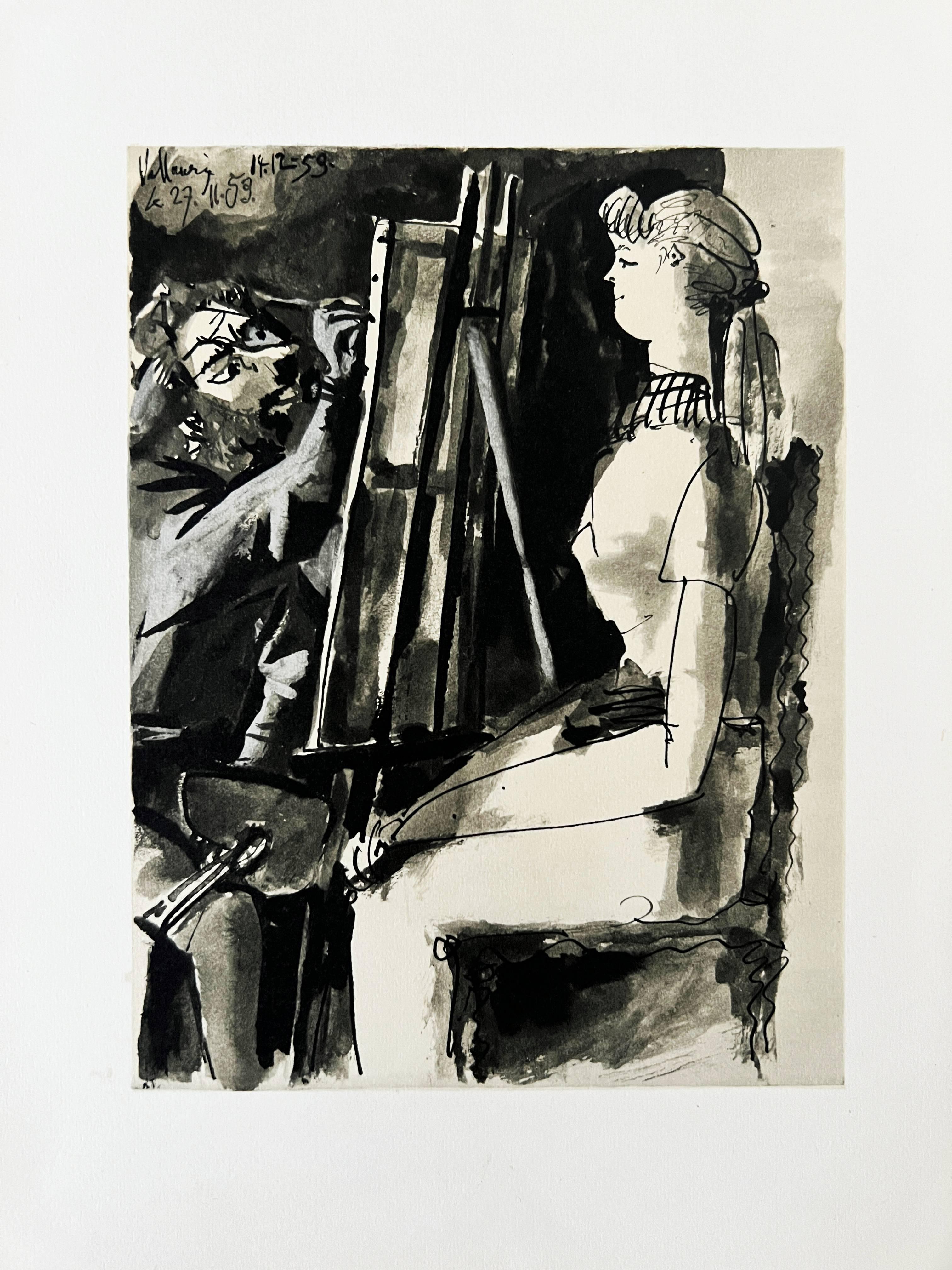Der Pianist und sein Modell I – Print von Pablo Picasso