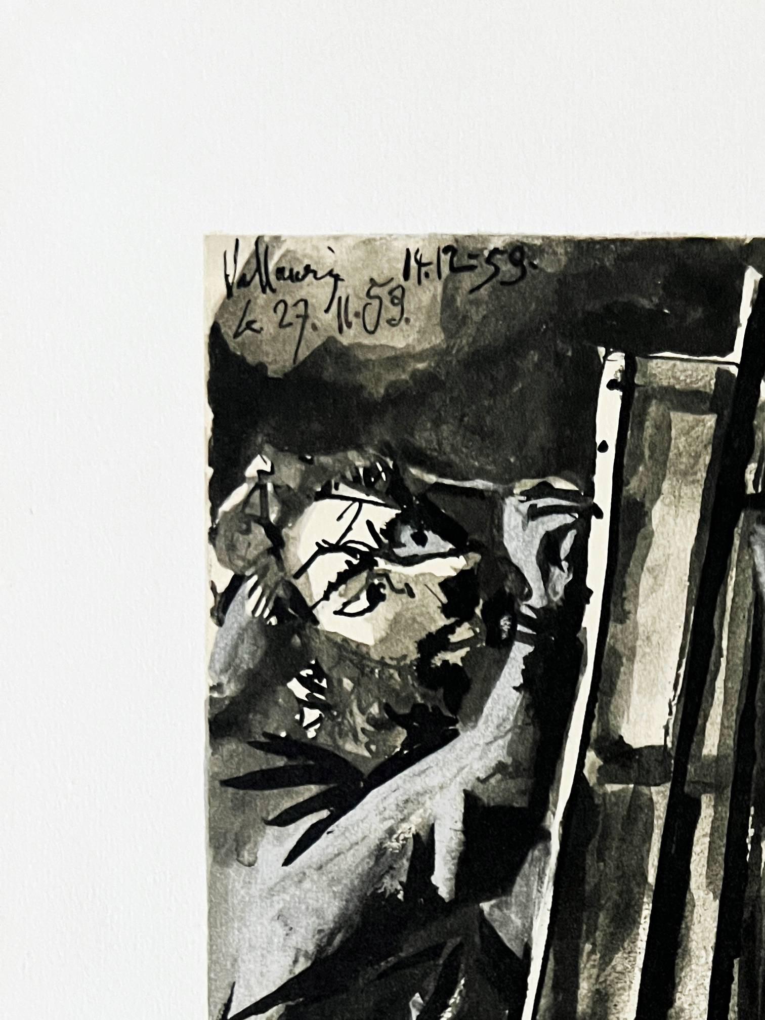 Der Pianist und sein Modell I (Moderne), Print, von Pablo Picasso