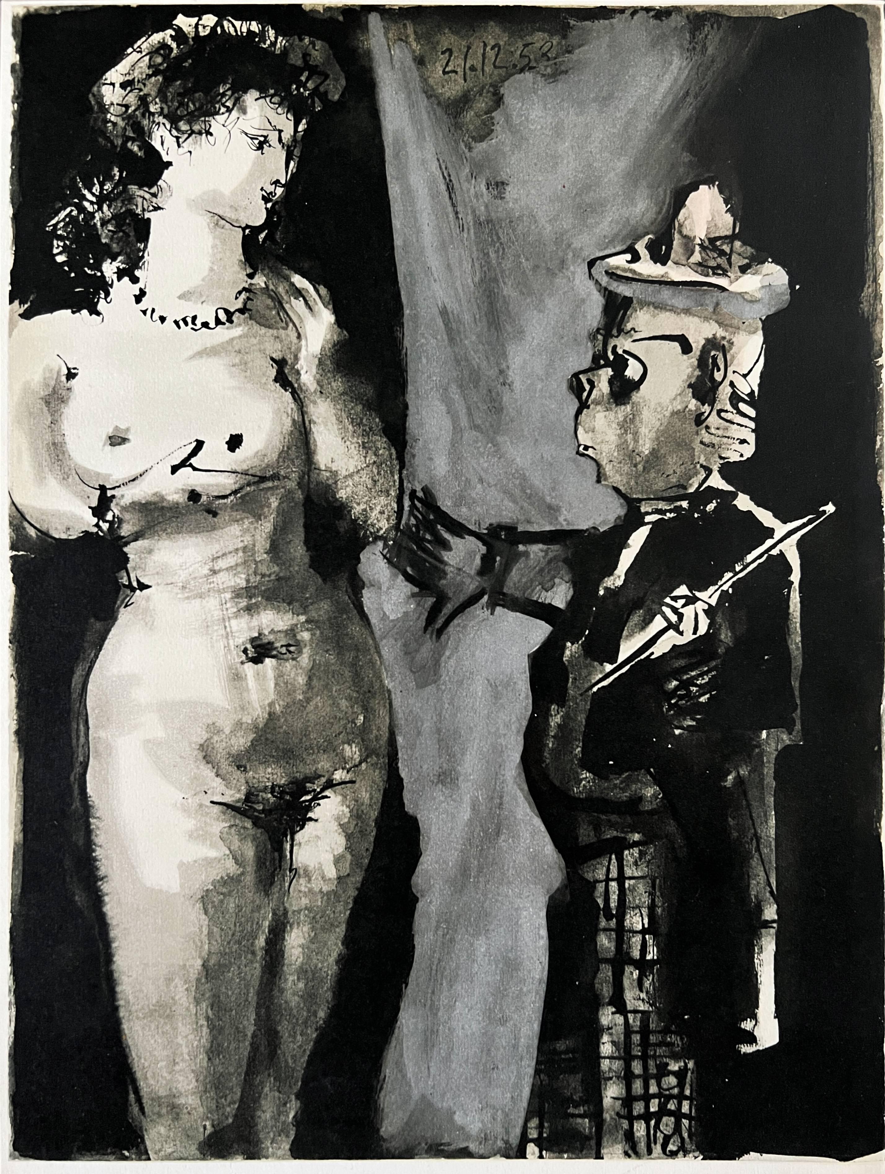 Pablo Picasso Figurative Print – Der Pianist und sein Modell II