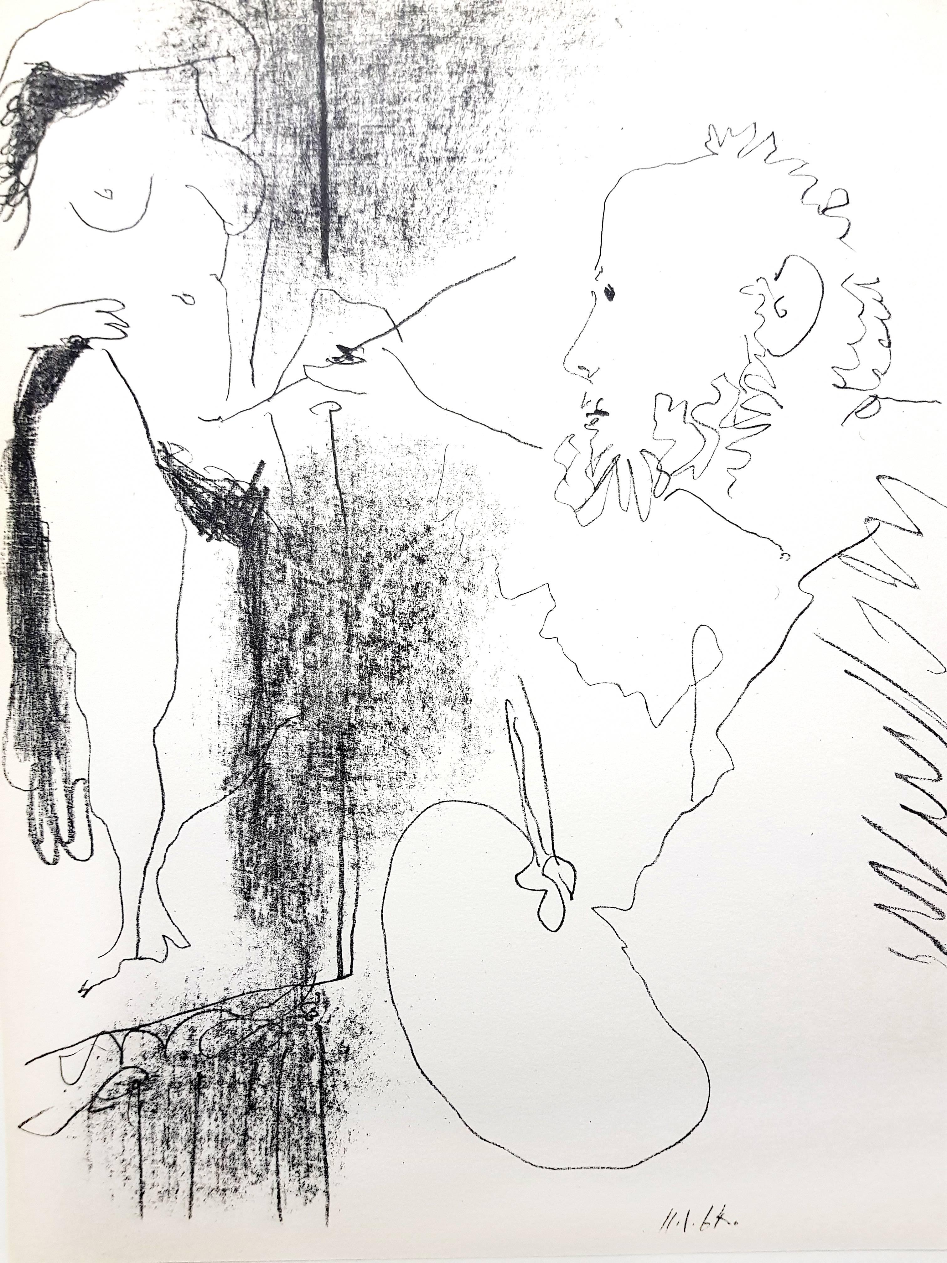 Pablo Picasso Figurative Print - "Le Peintre et son Modèle" - Original Lithograph