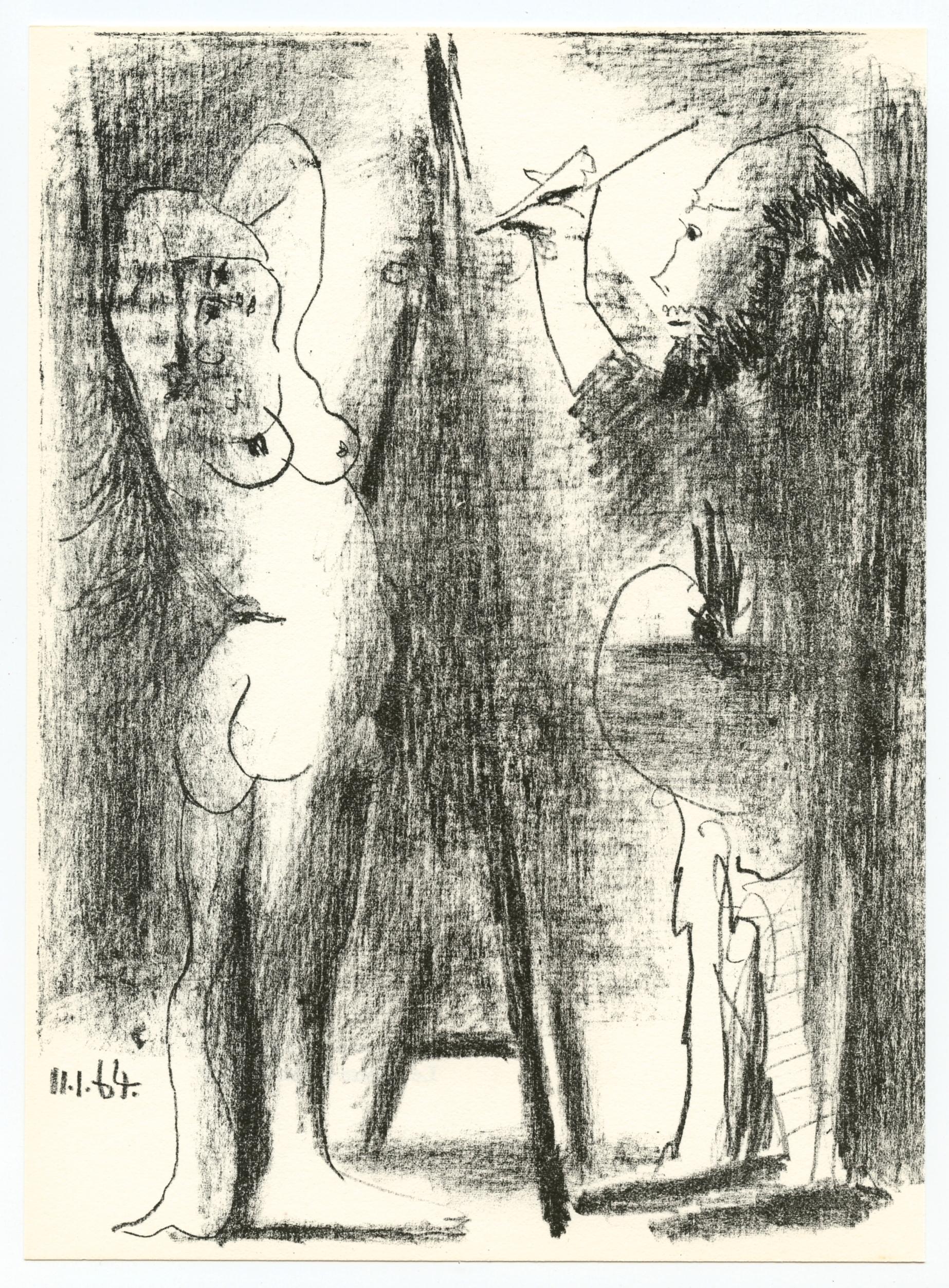 Pablo Picasso Nude Print - "Le peintre et son modele" original lithograph