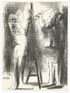 "Le peintre et son modele" original lithograph