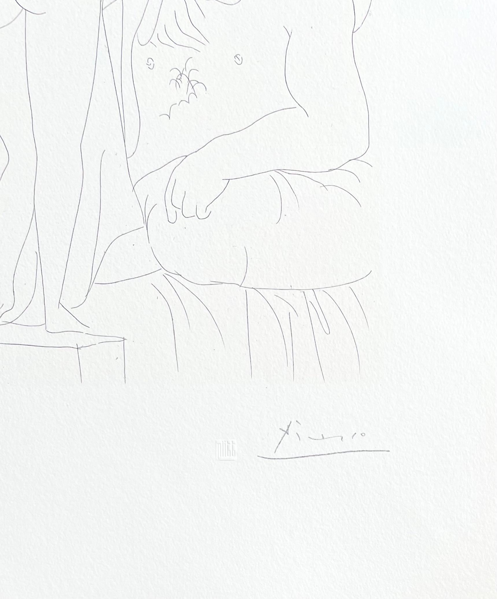 Picasso, Le Repos du Sculpteur devant un Nu à la Draperie (nach) – Print von Pablo Picasso