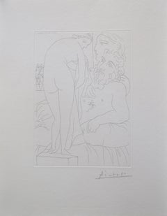 Le repos du sculpteur devant un nu à la draperie, pl. 51 (B160 Vollard)